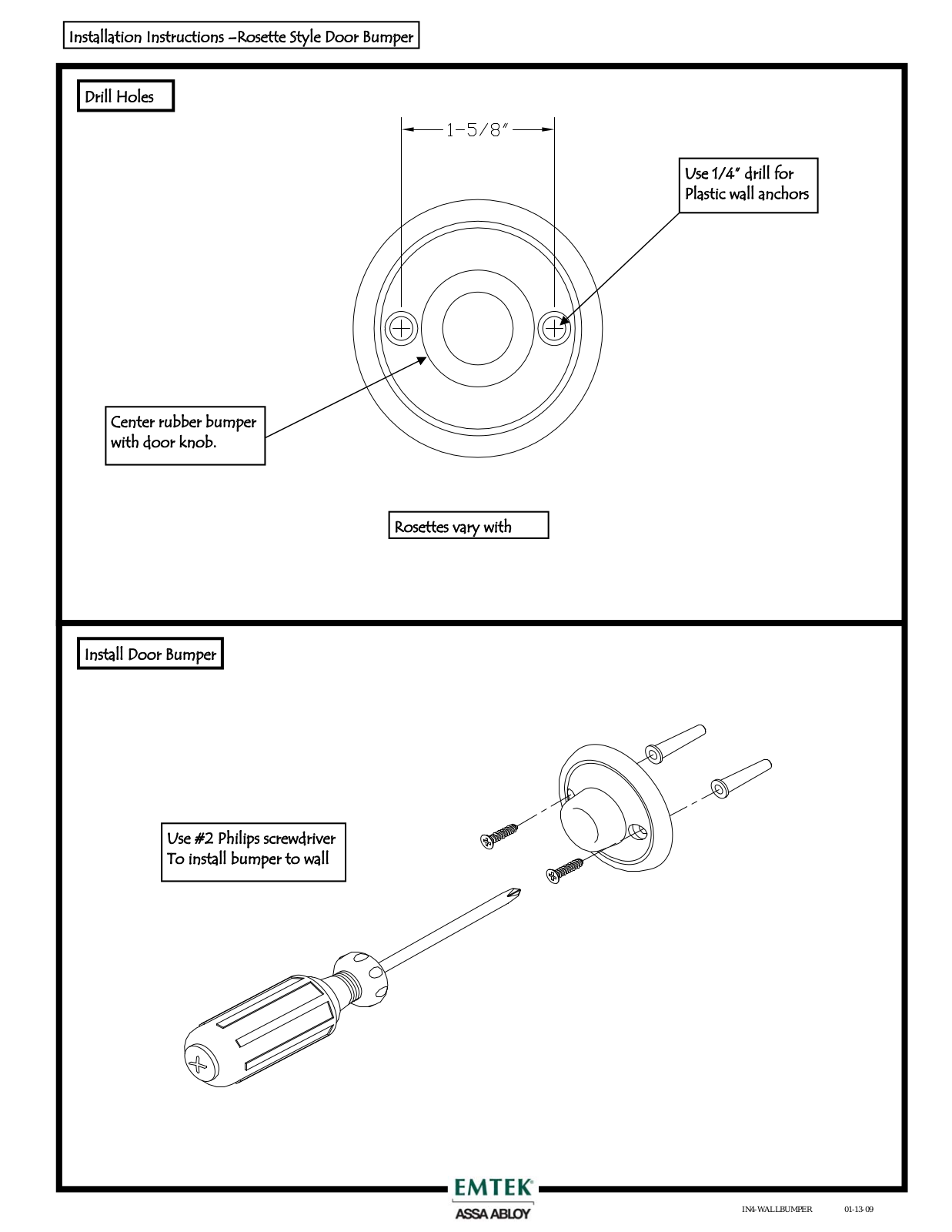 Emtek Wall Bumber User Manual