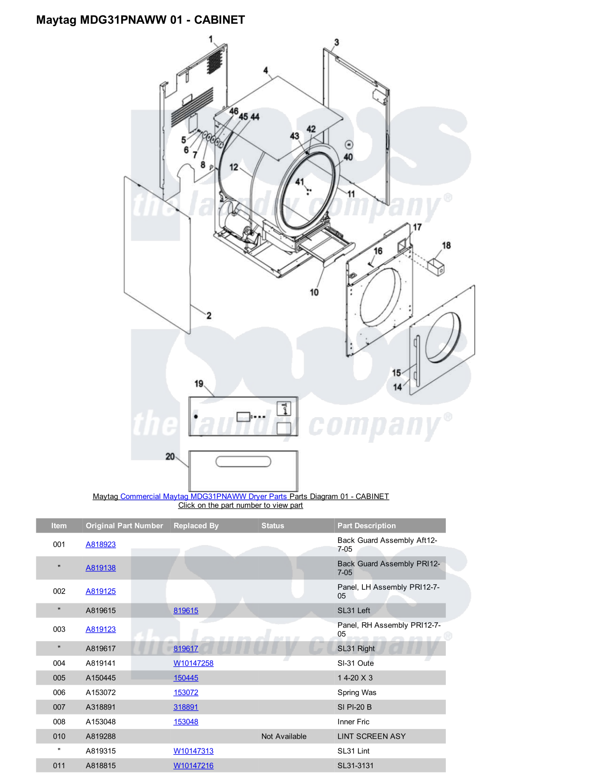 Maytag MDG31PNAWW Parts Diagram