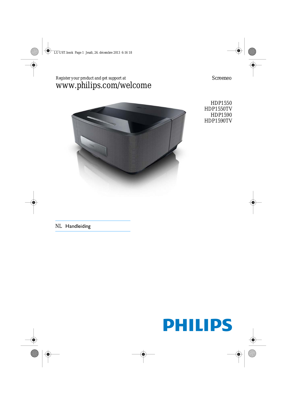 Philips HDP1550, HDP1550TV, HDP1590, HDP1590TV User Manual