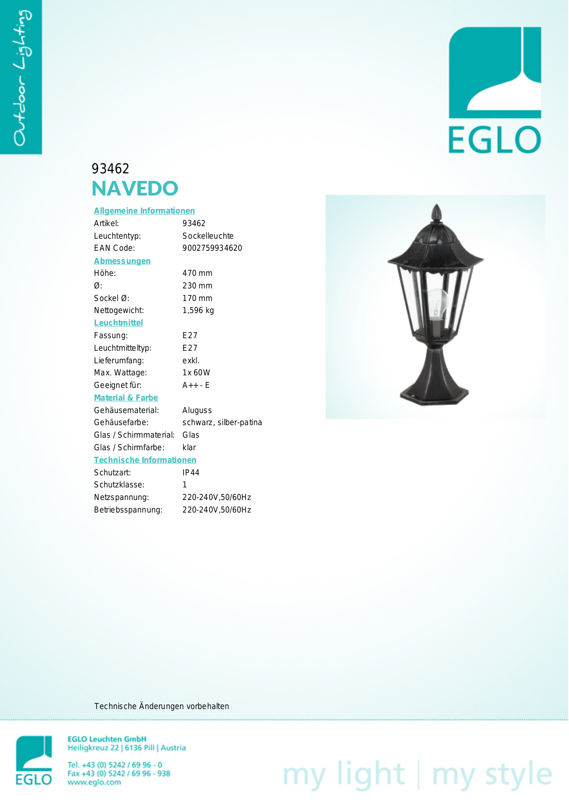 Eglo 93462 Service Manual