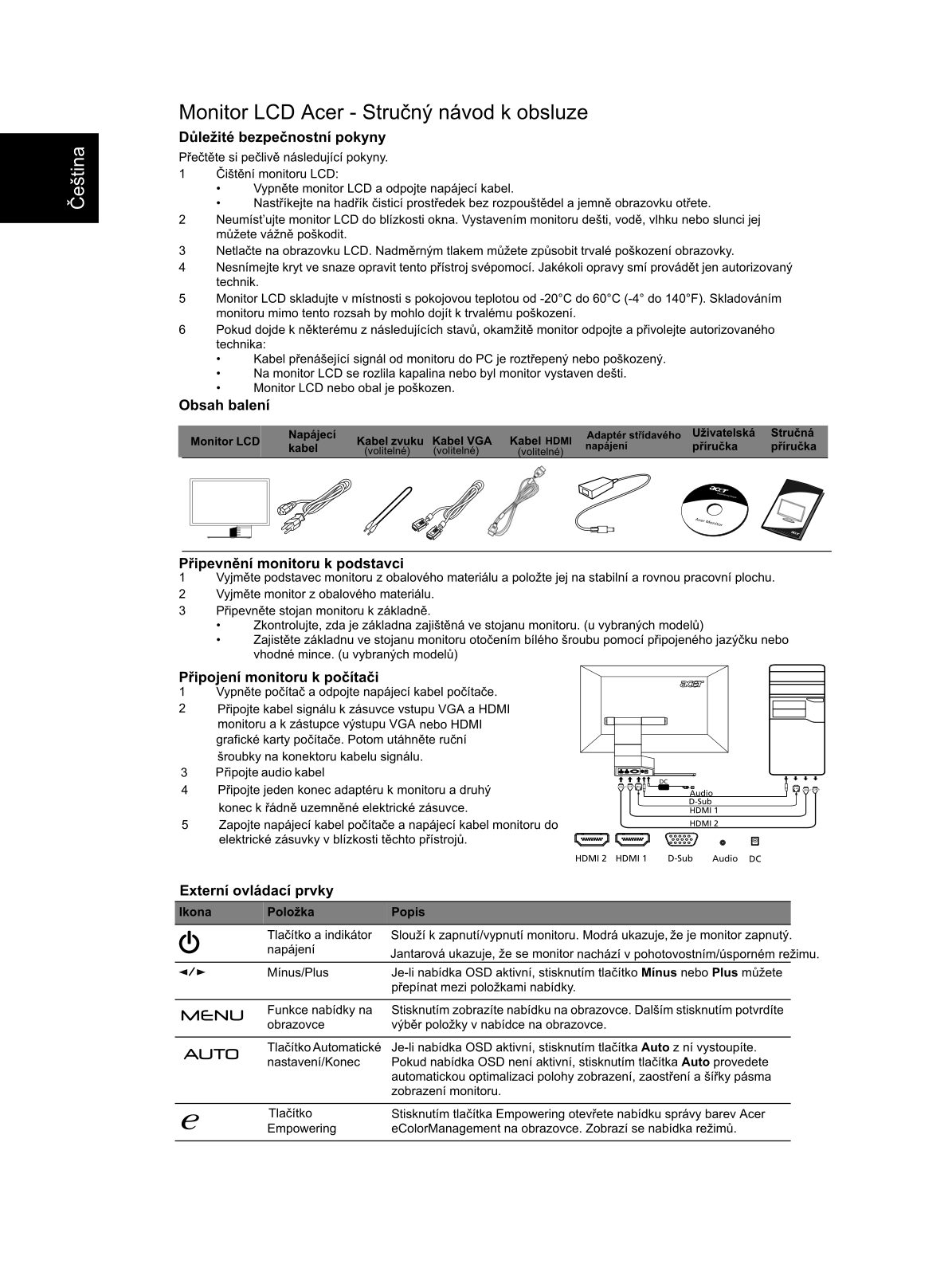 Acer S273HL, P238HL User Manual