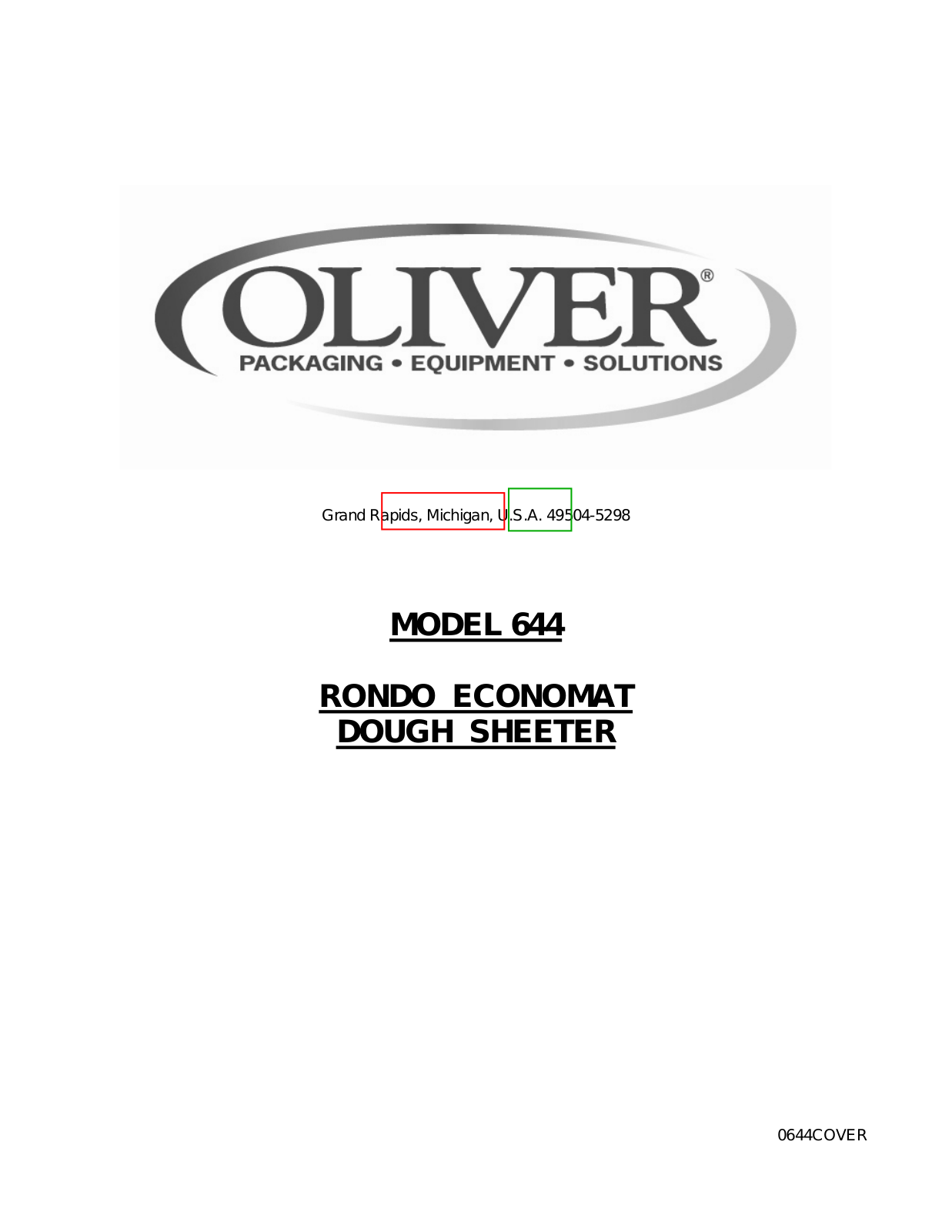 Oliver 644 Installation Manual