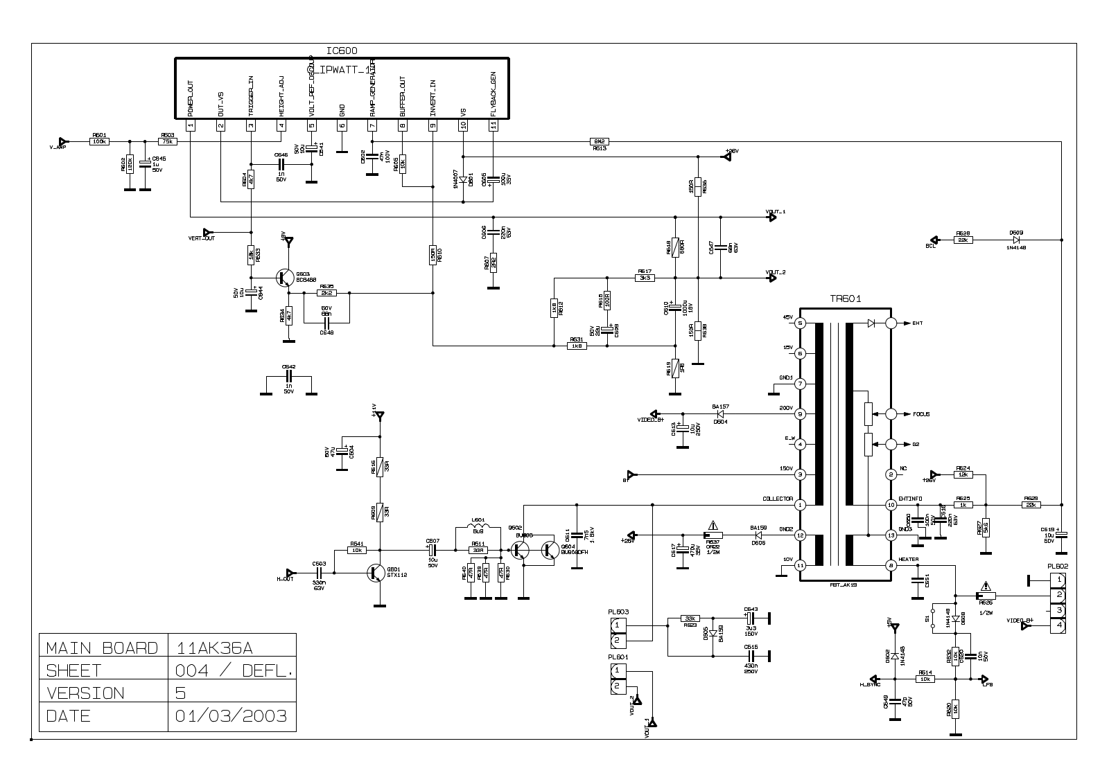 VESTEL AK36, 11AK36 Schematics deflection