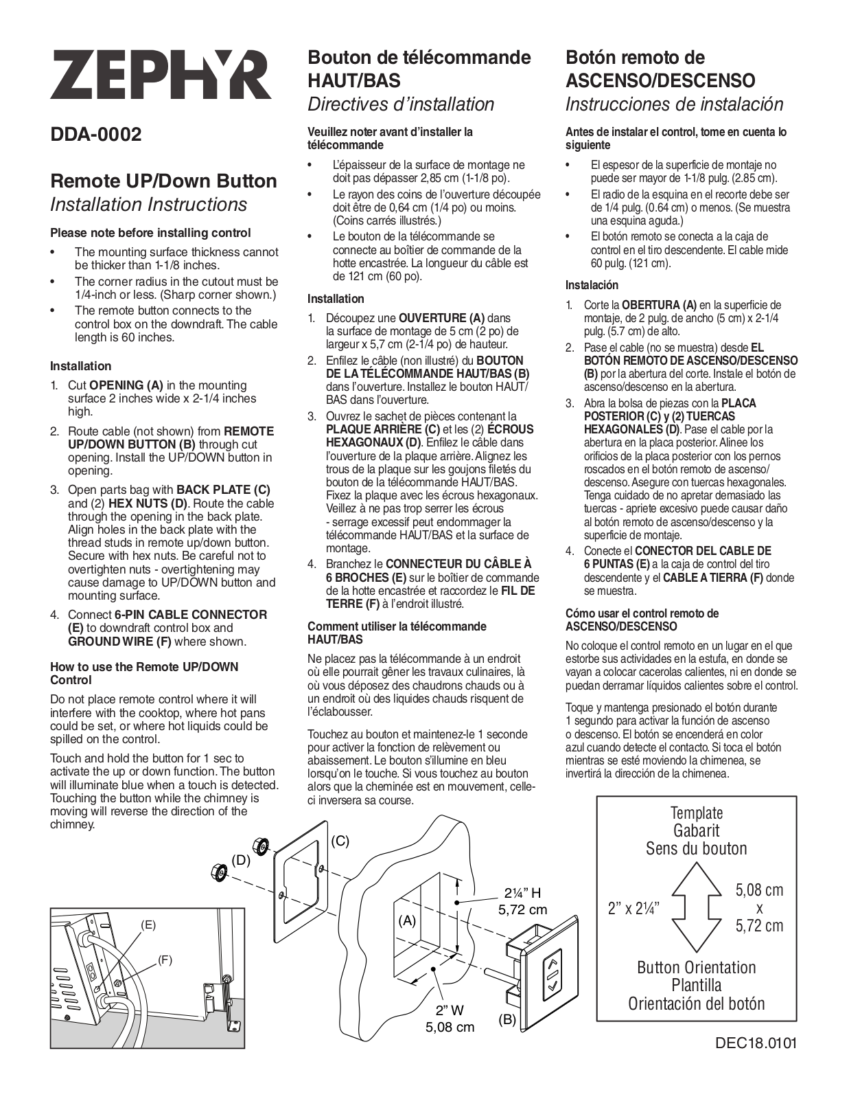 Zephyr DDA-0002 Installation Guide