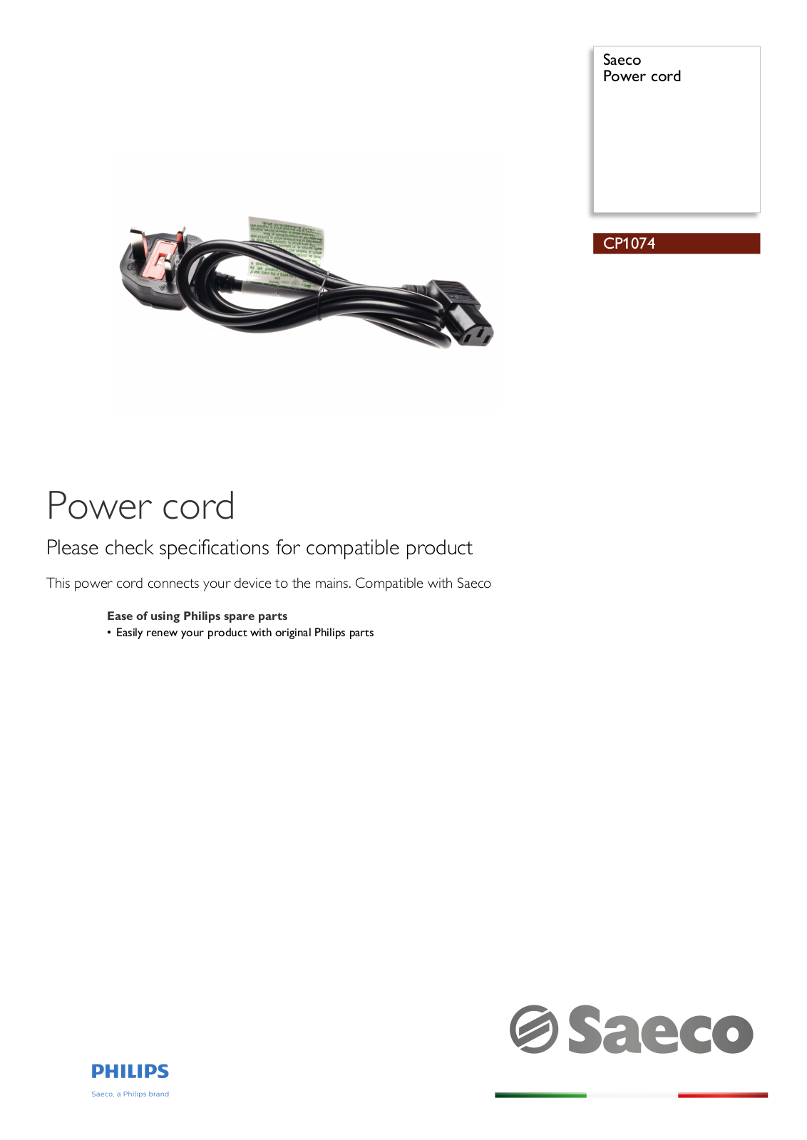 Philips CP1074/01 leaflet - ManualMachine.com