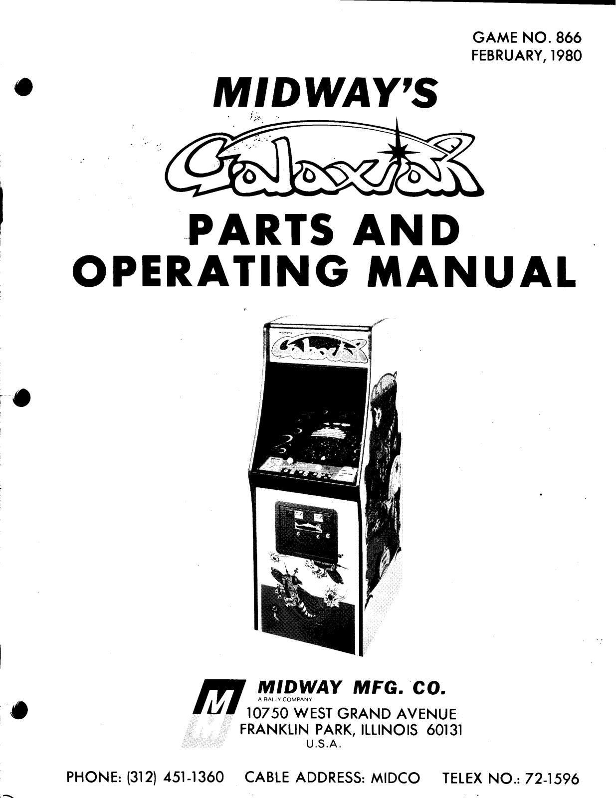 Midway Galaxian User Guide