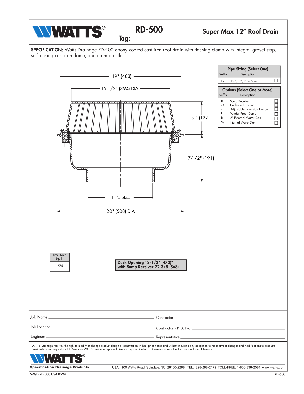 Watts RD-500 User Manual