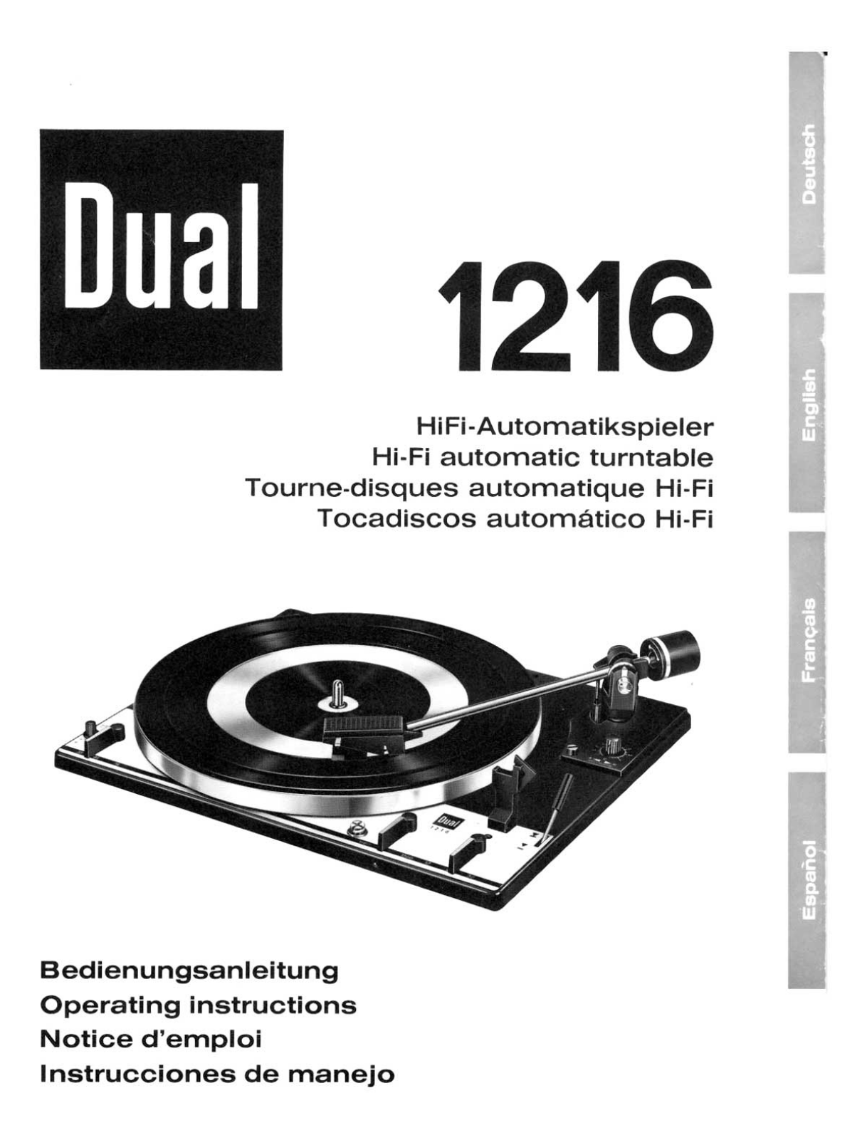 Dual 1216 Owners manual