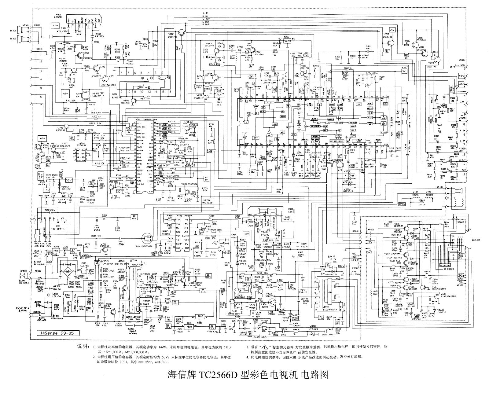 Hisense TC2566D, TB1231N Schematic