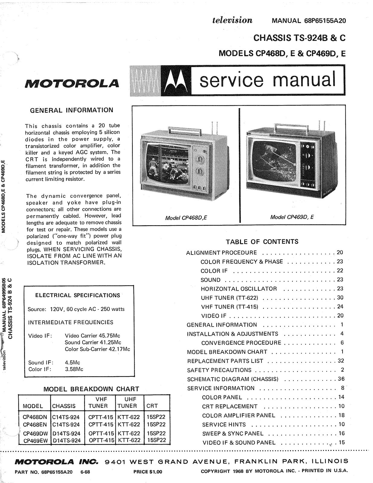 Moth Audio CP-468-D, CP-468-E, CP-469-D, CP-469-E Service manual