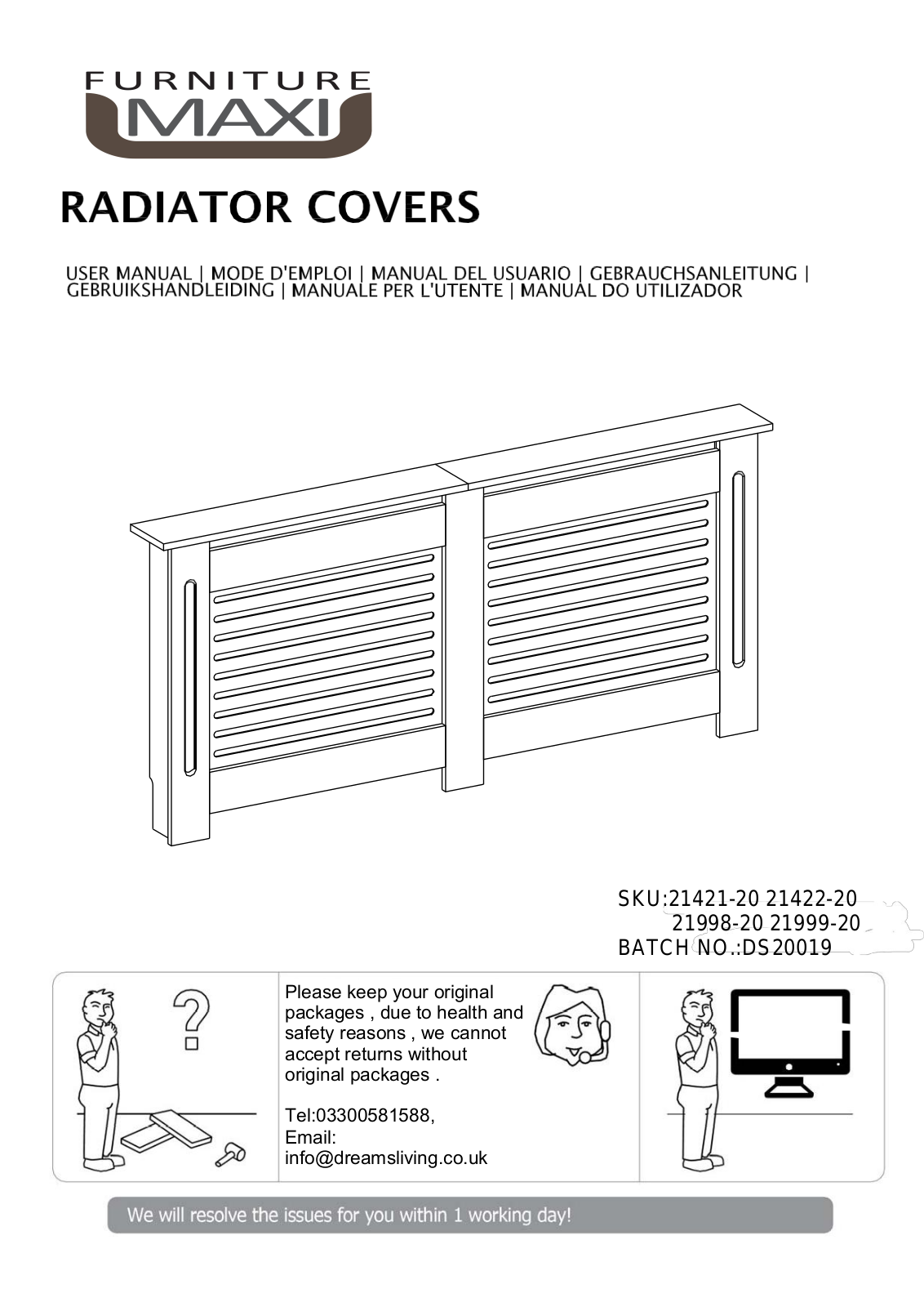 Funtiture Radiator Cover User Manual