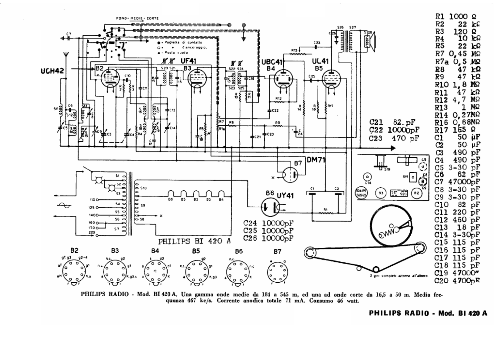 Philips bi420a schematic