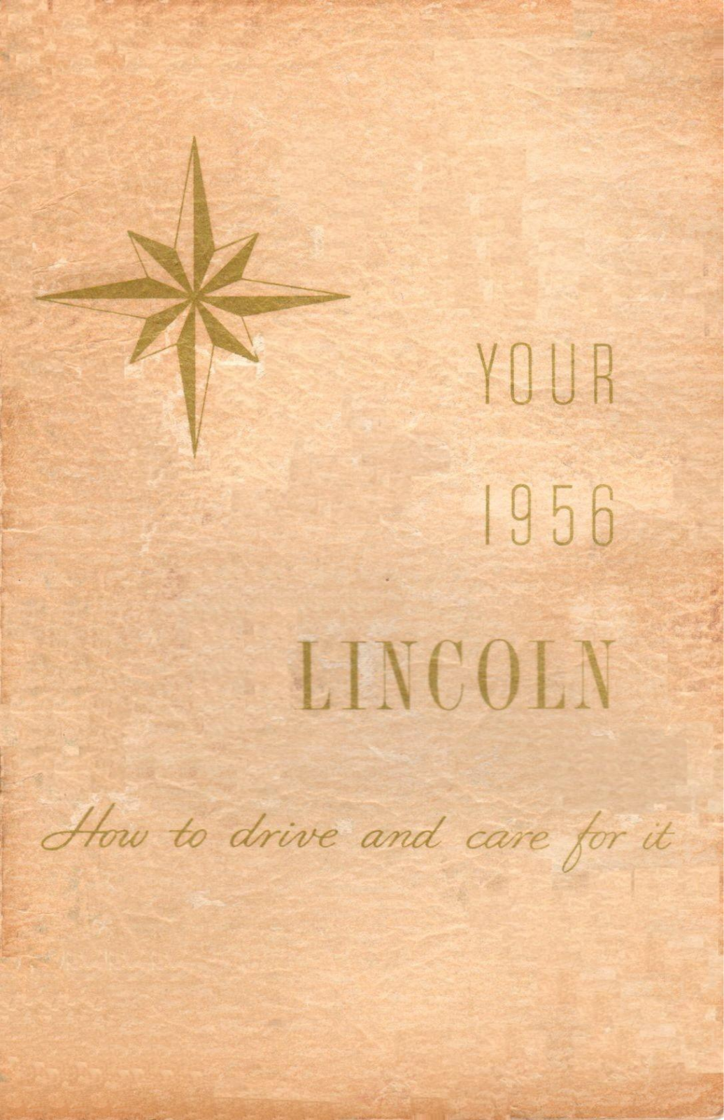 Lincoln 1956 Operating Instructions