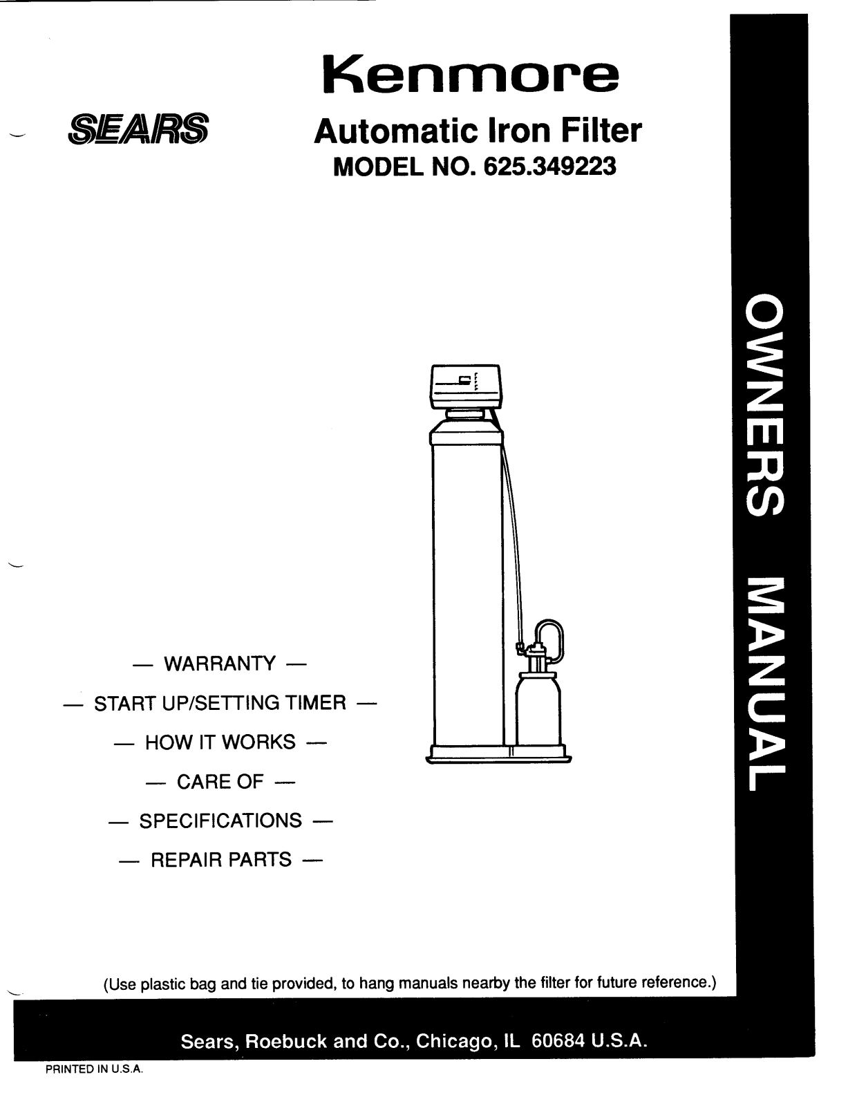 Kenmore 625.349223 User Manual