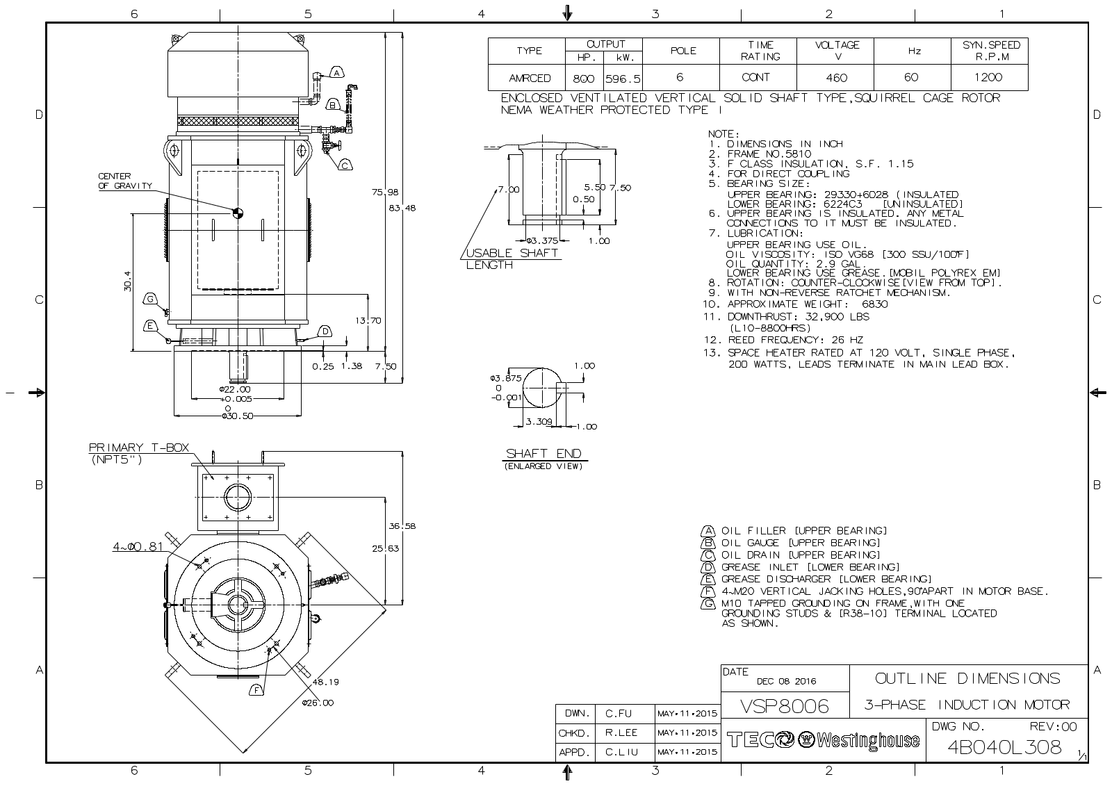 Datasheet VSP8006 Reference Drawing (Teco) - ManualMachine.com