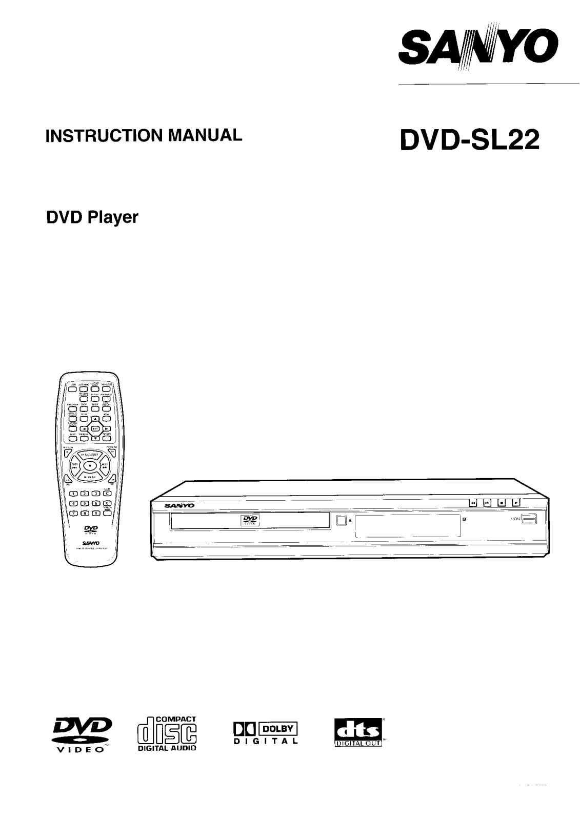 Sanyo DVD-SL22 Instruction Manual