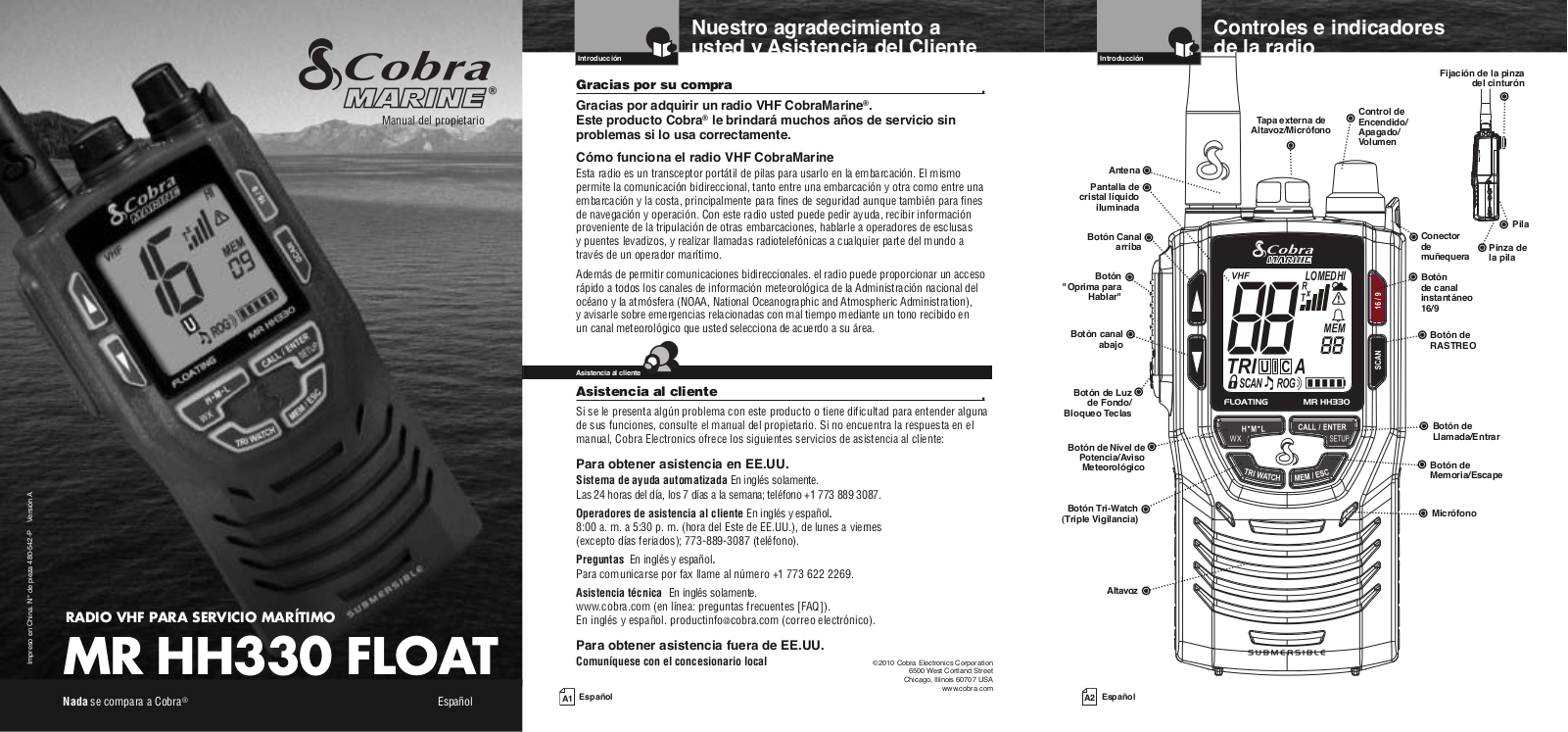 Cobra MR HH330 FLOAT Owners Manual