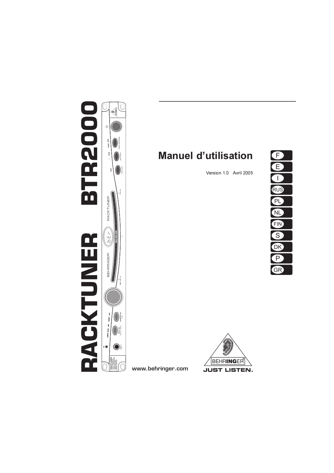 BEHRINGER BTR2000 User Manual