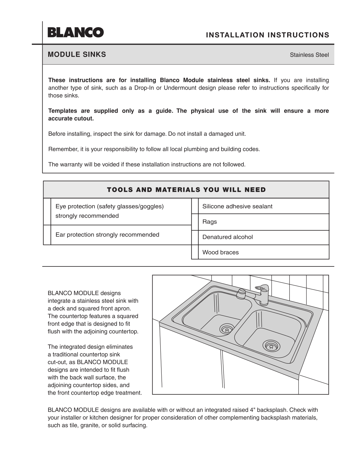 Blanco Sink User Manual