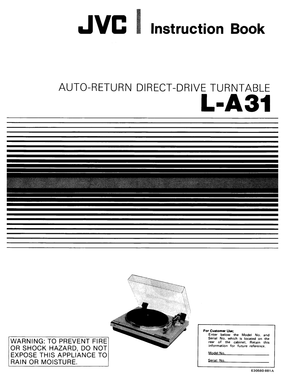 Jvc L-A31 Owners Manual