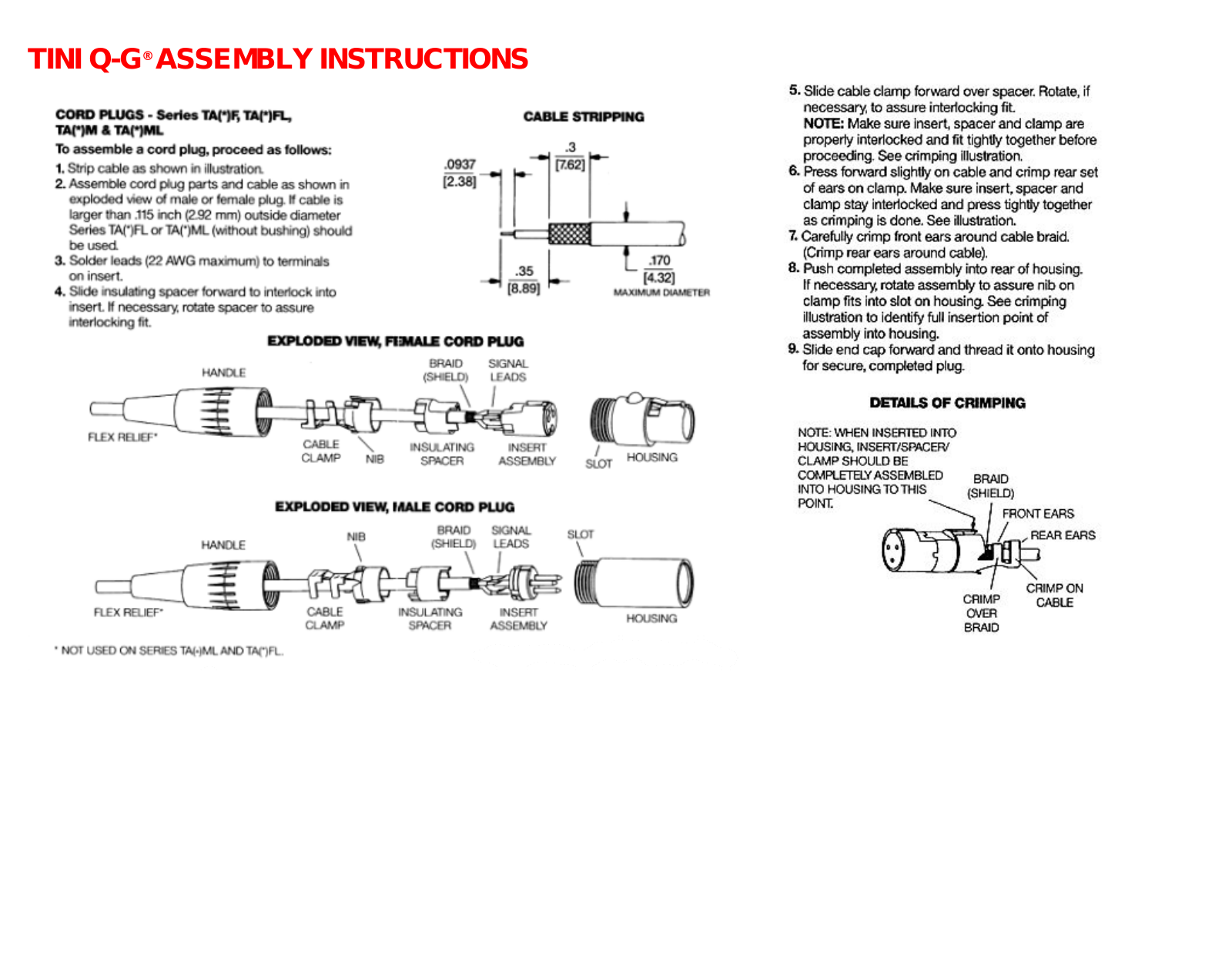 Switchcraft TA3FLX Users Guide