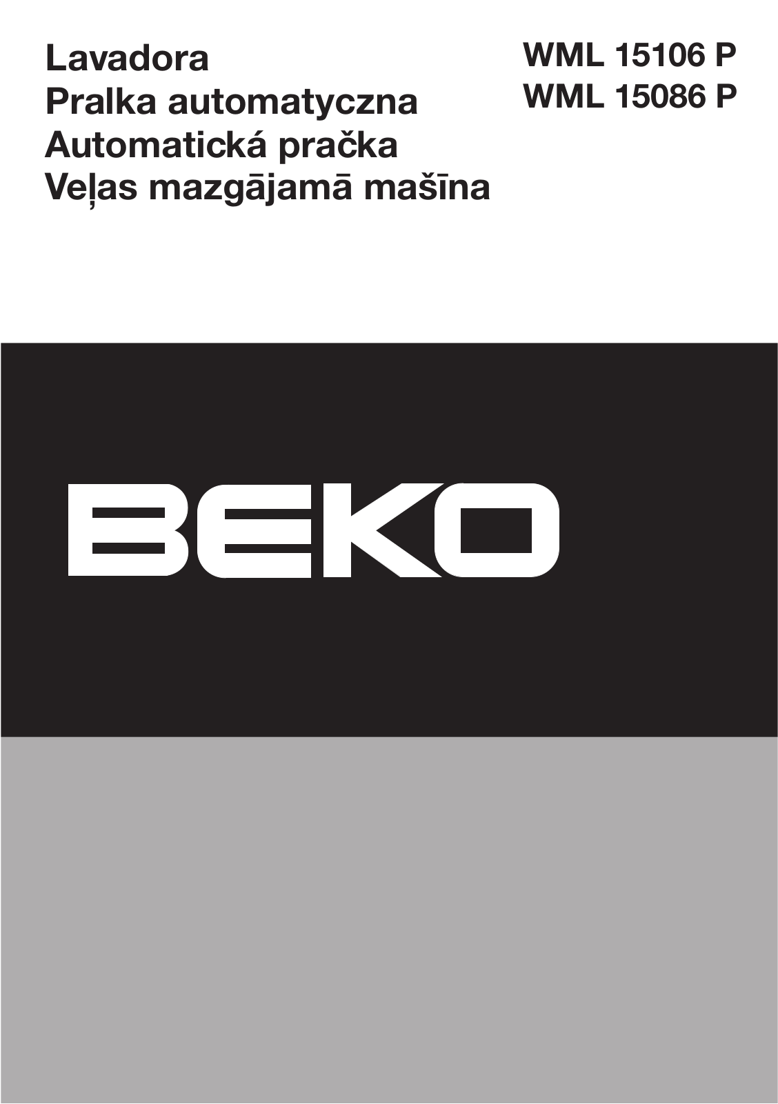 Beko WML 15106 P, WML 15086 P User Manual