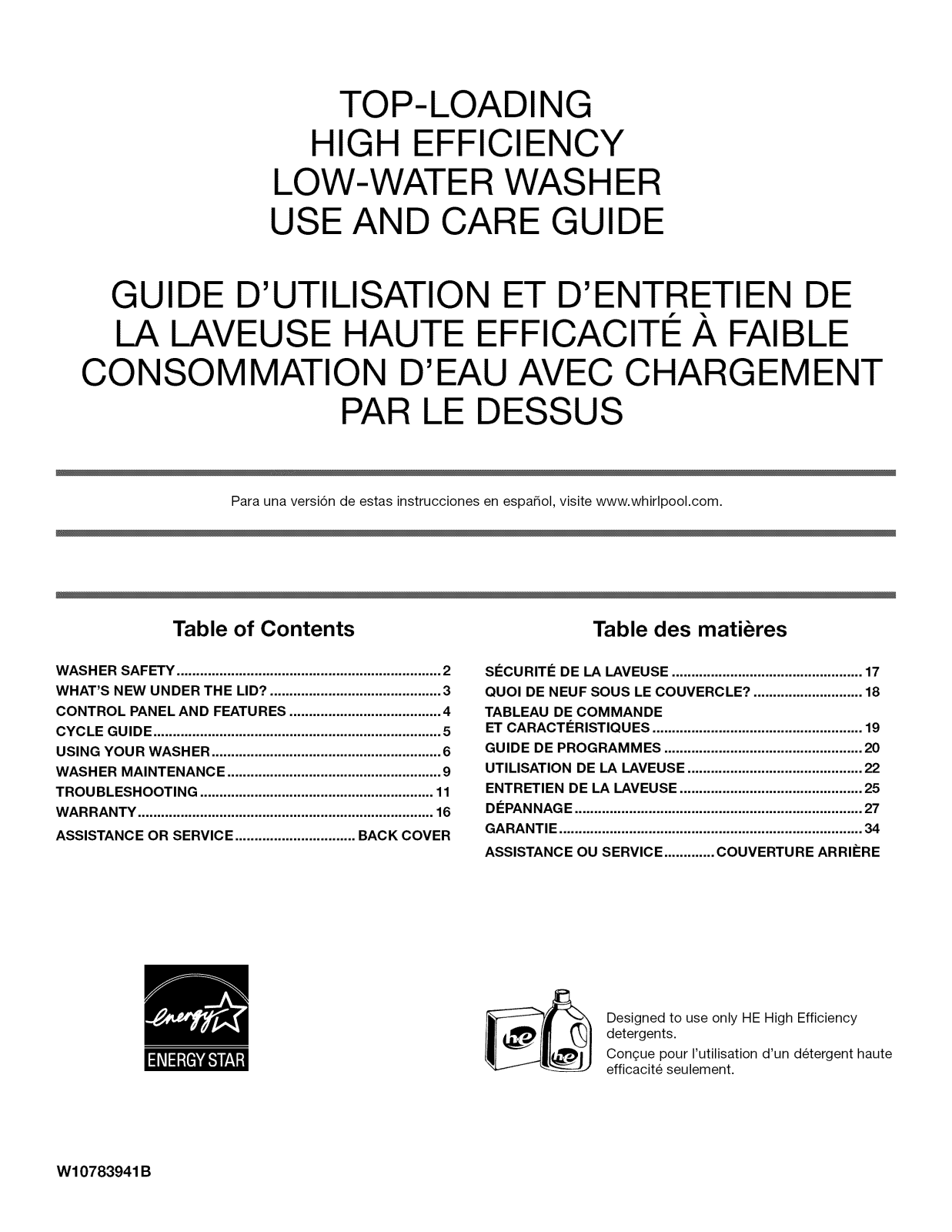 Inglis ITW4971EW0 Owner’s Manual