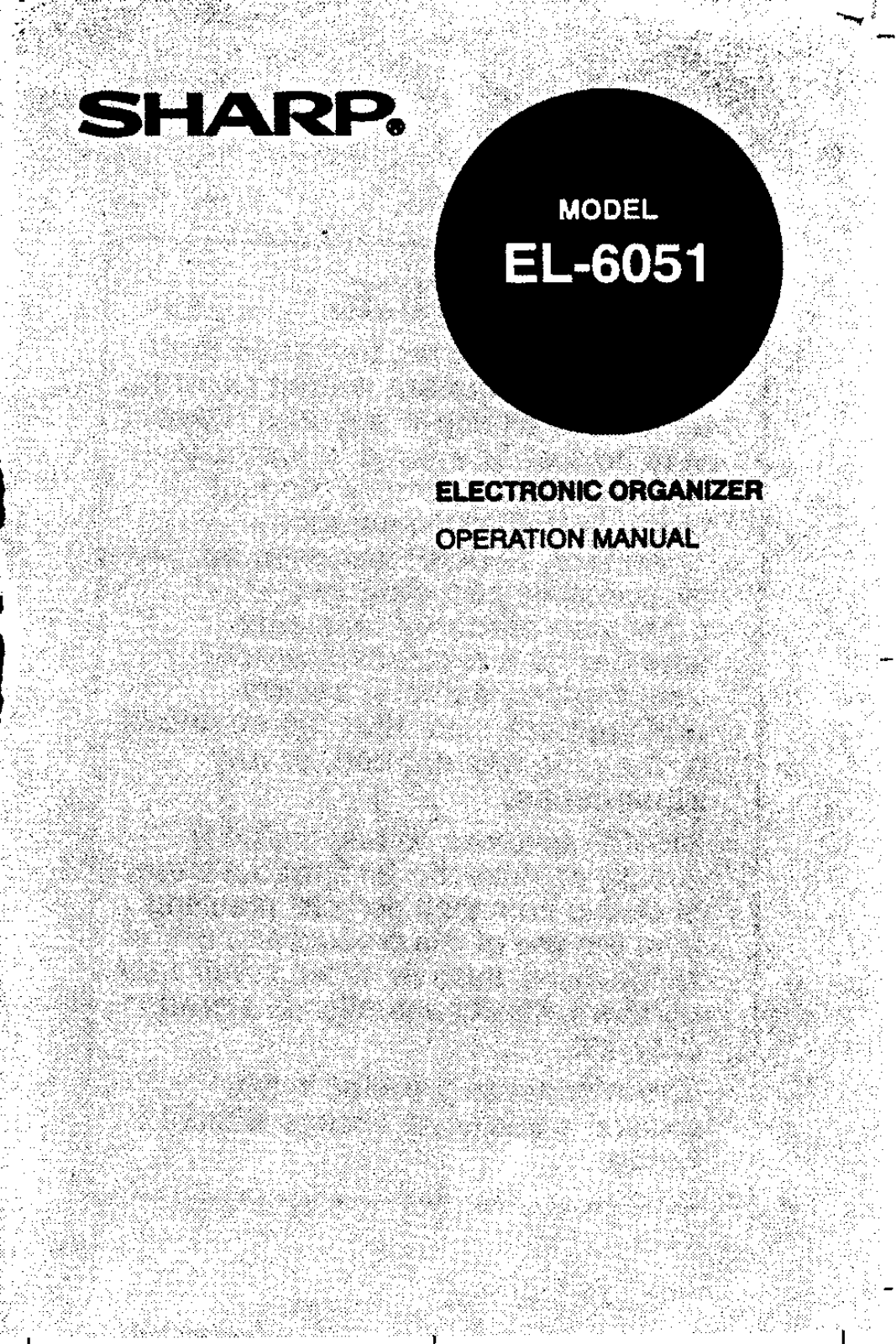 Sharp EL-6051 Operation Manual