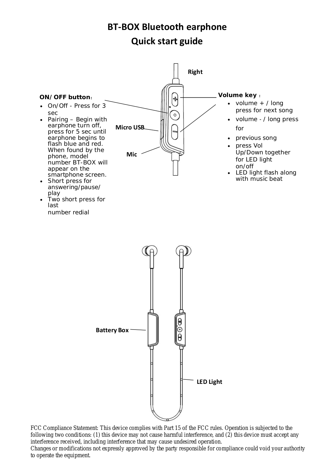 HUIZHOU CITY CHENGDA ELECTRONICS BT BOX User Manual