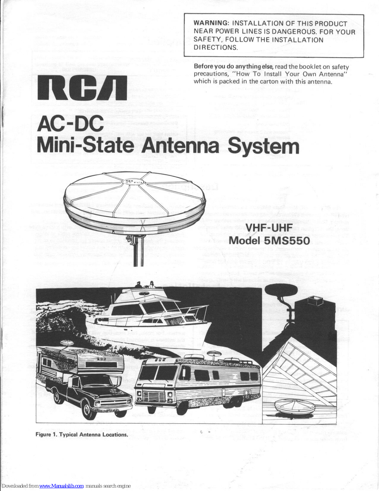 RCA 5MS550 Installation Manual