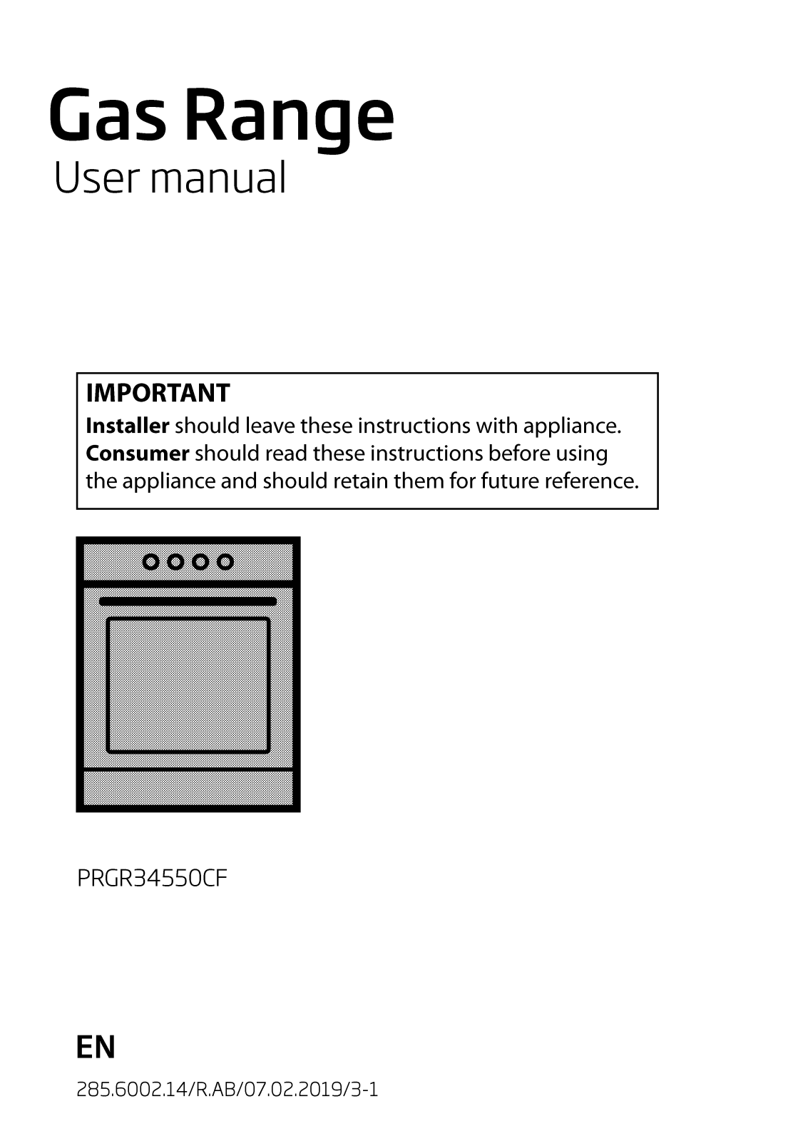 Beko PRGR34550CF User Manual