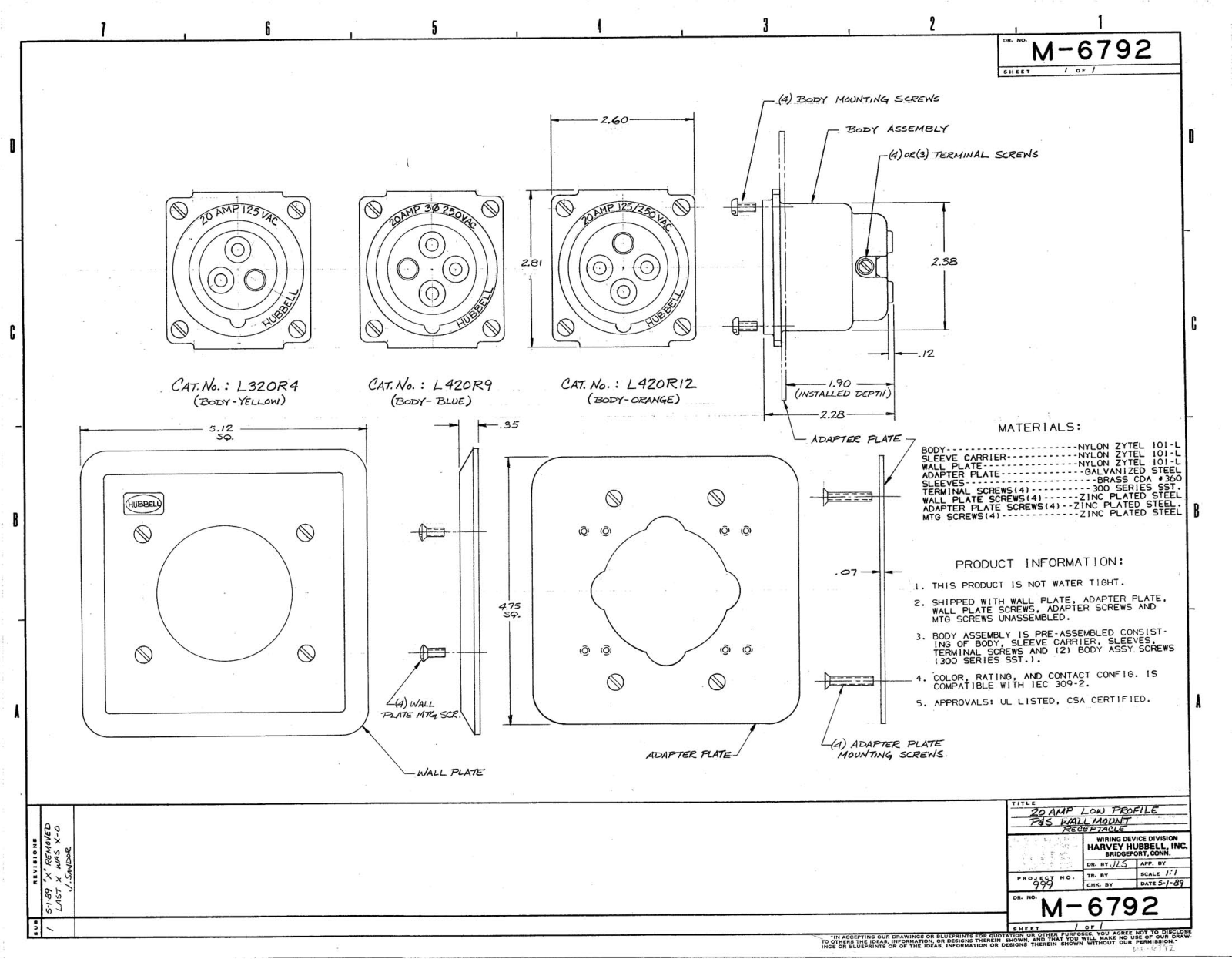 Hubbell L420R9 Reference Drawing