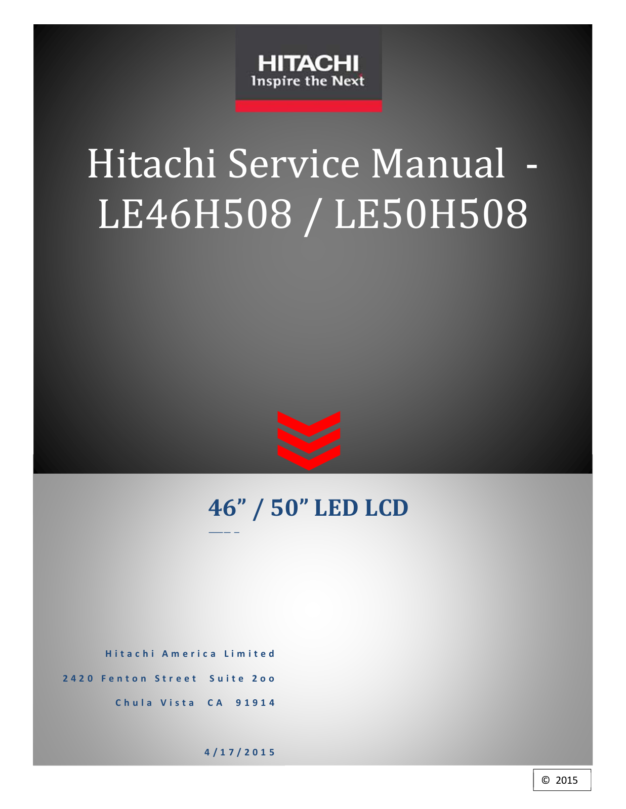 Hitachi LE46H508, LE50H508 Schematic