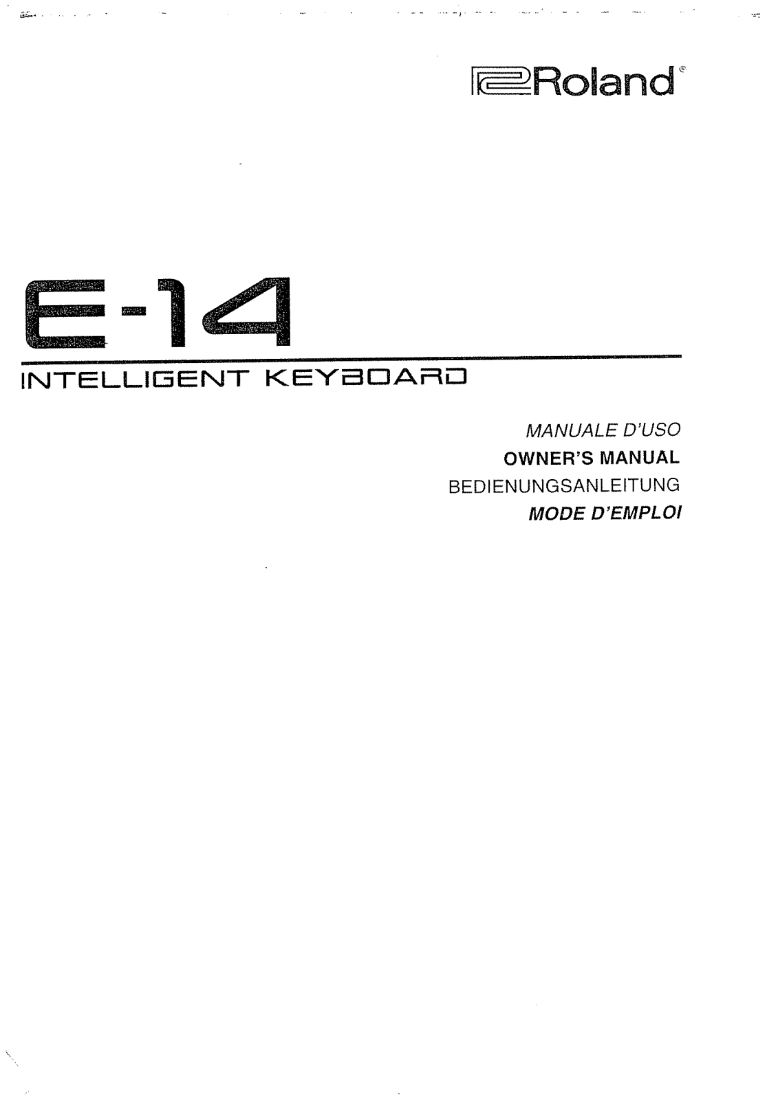 ROLAND E-14 User Manual