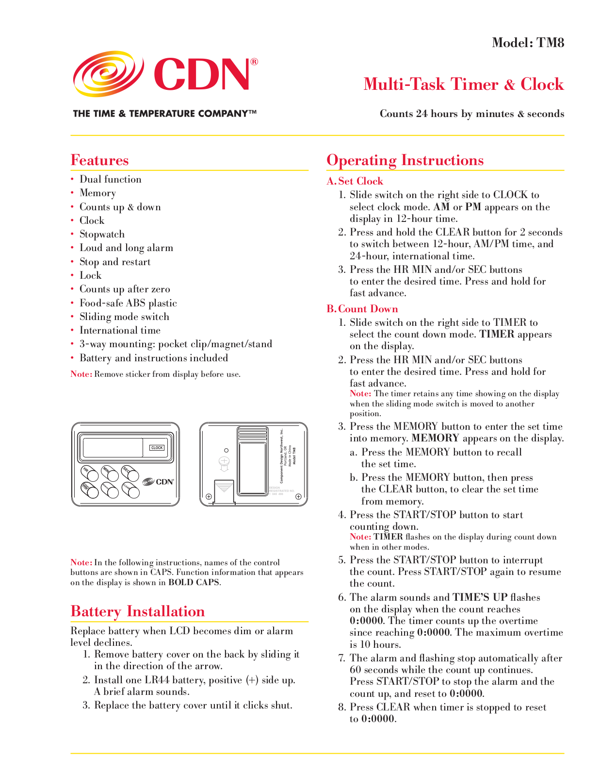 CDN TM8 User Manual