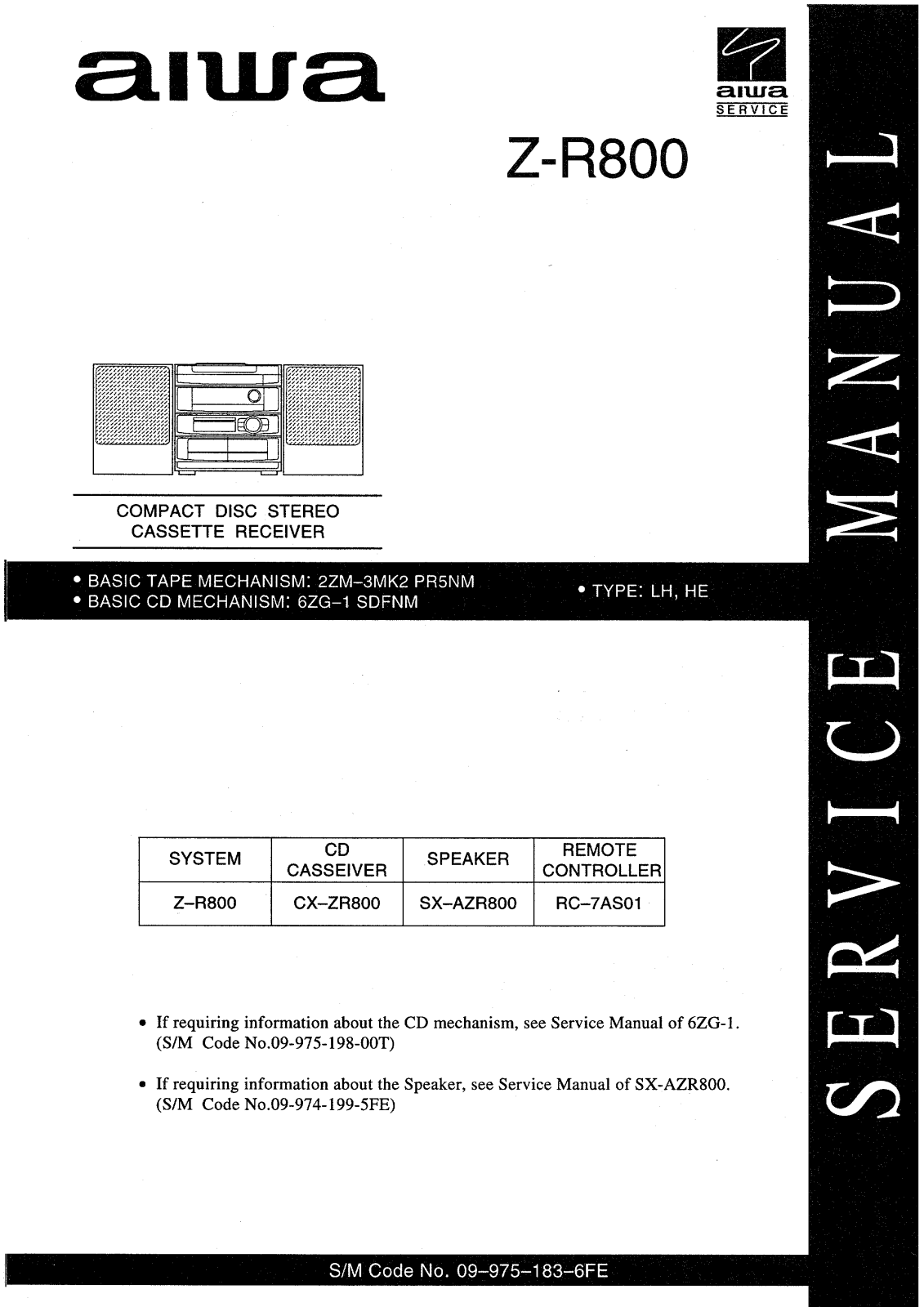 AIWA ZR800 Service Manual