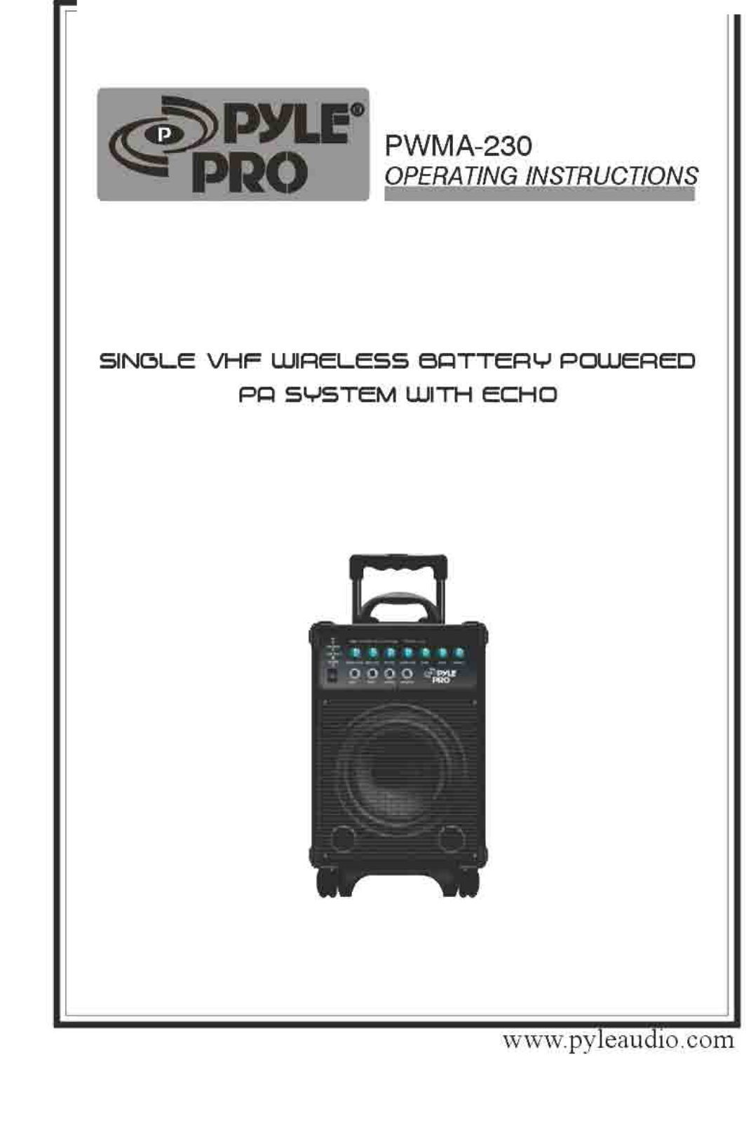 PYLE Audio PWMA-230 User Manual