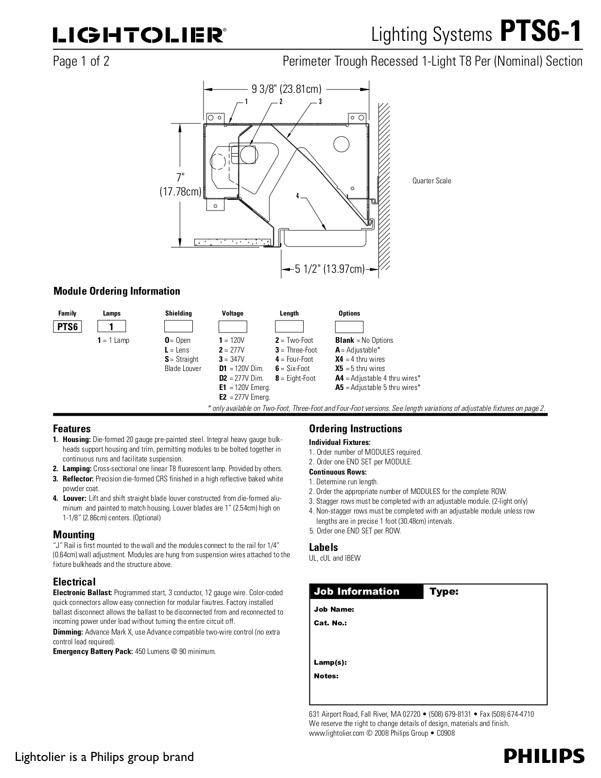 Lightolier PTS6-1 User Manual