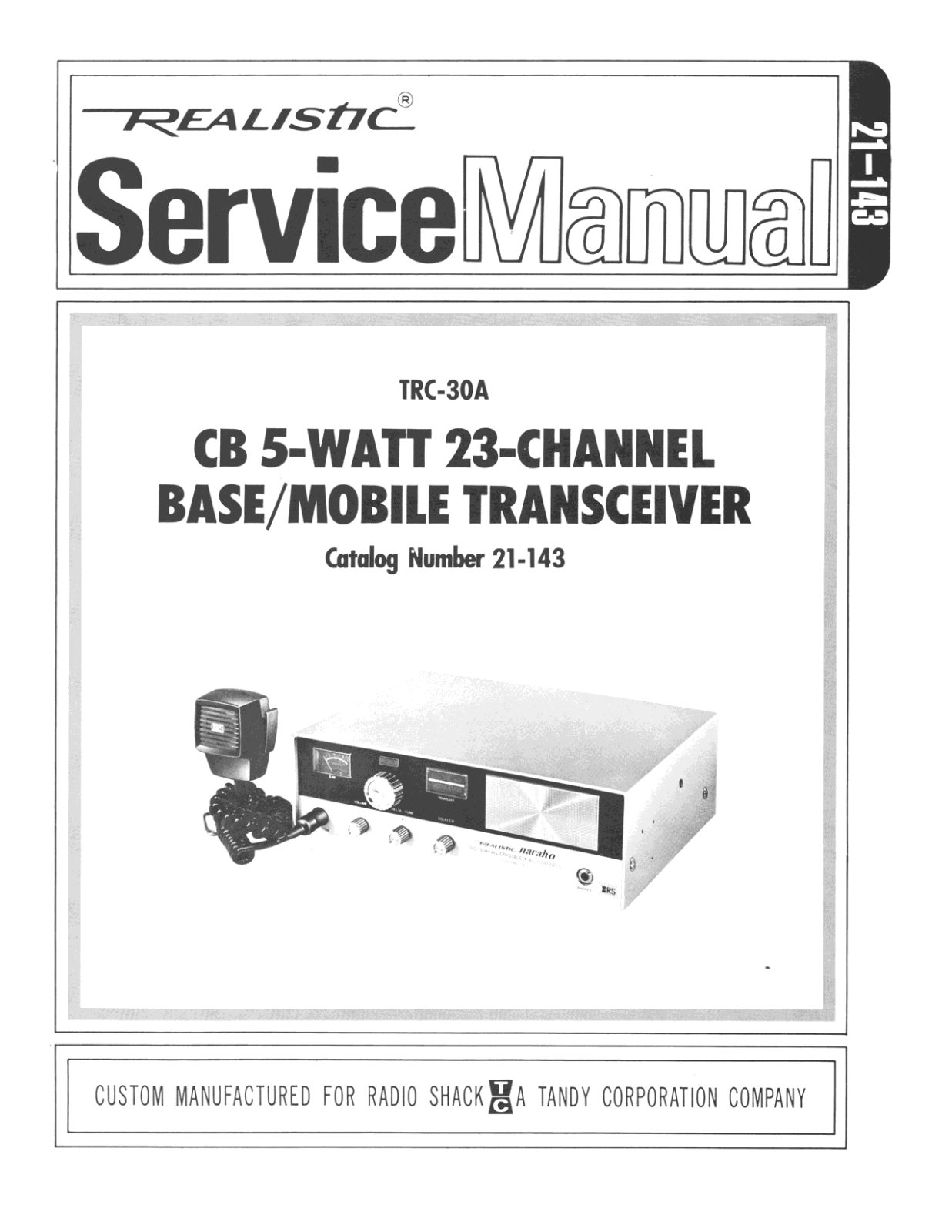 Realistic   RadioShack TRC-30A Service Manual