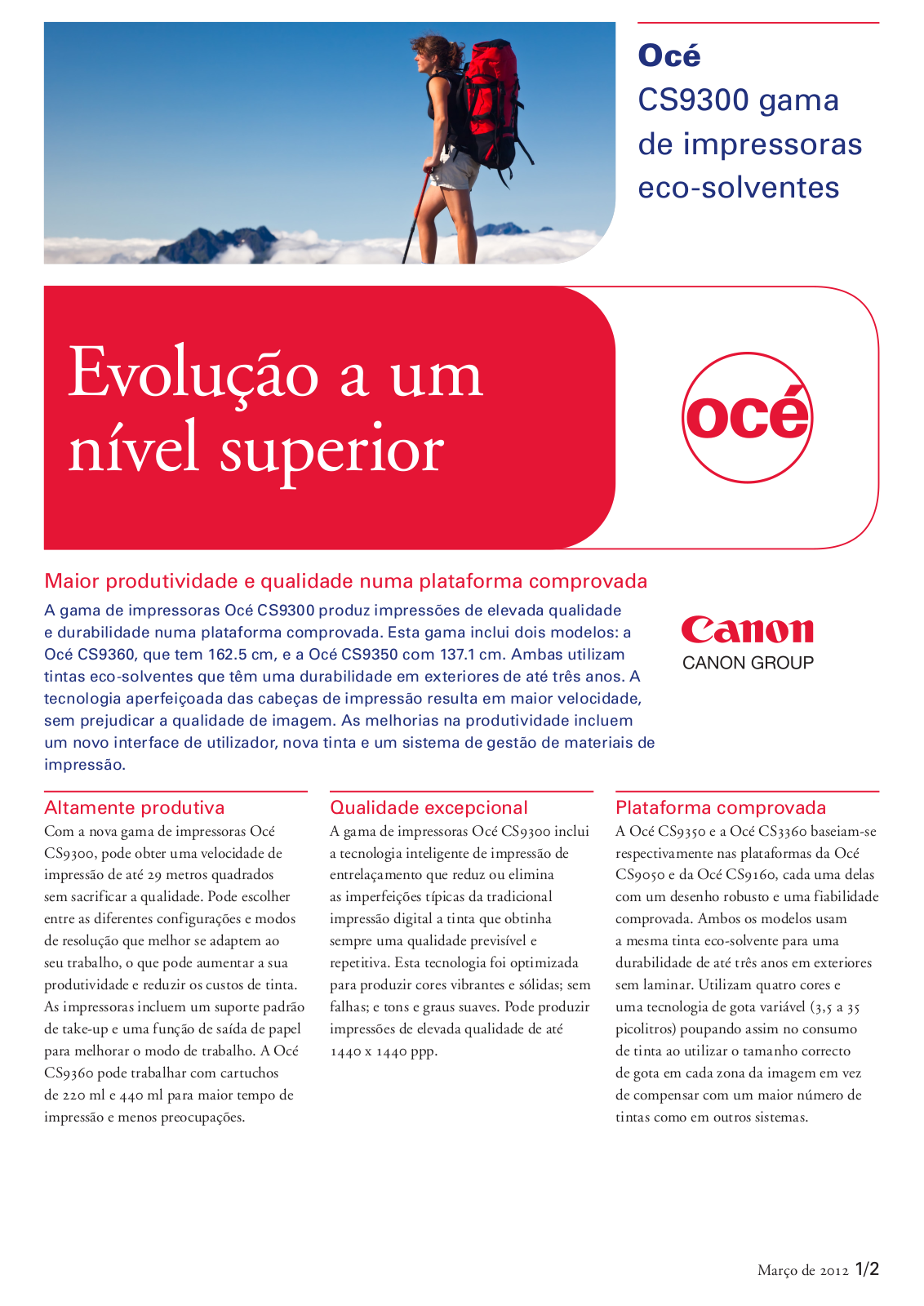 Canon OCE CS9360, OCE CS9350 BROCHURE