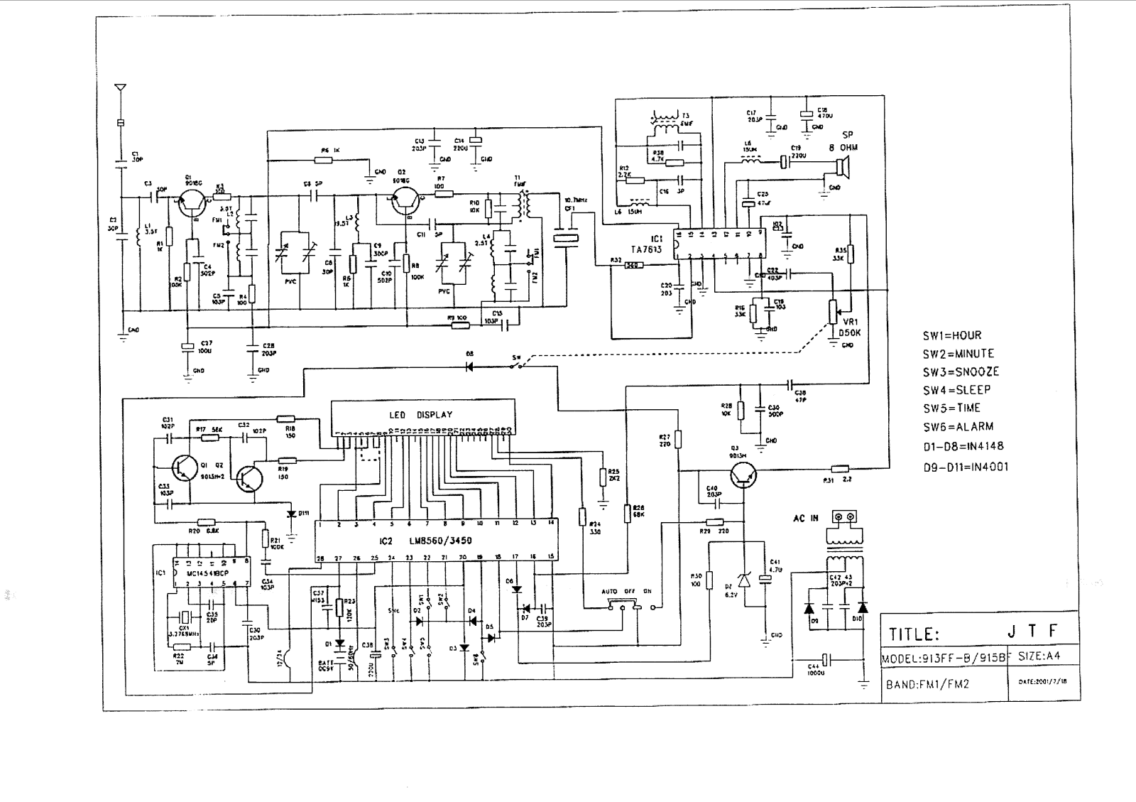 Vitek VT-3505 Schematic