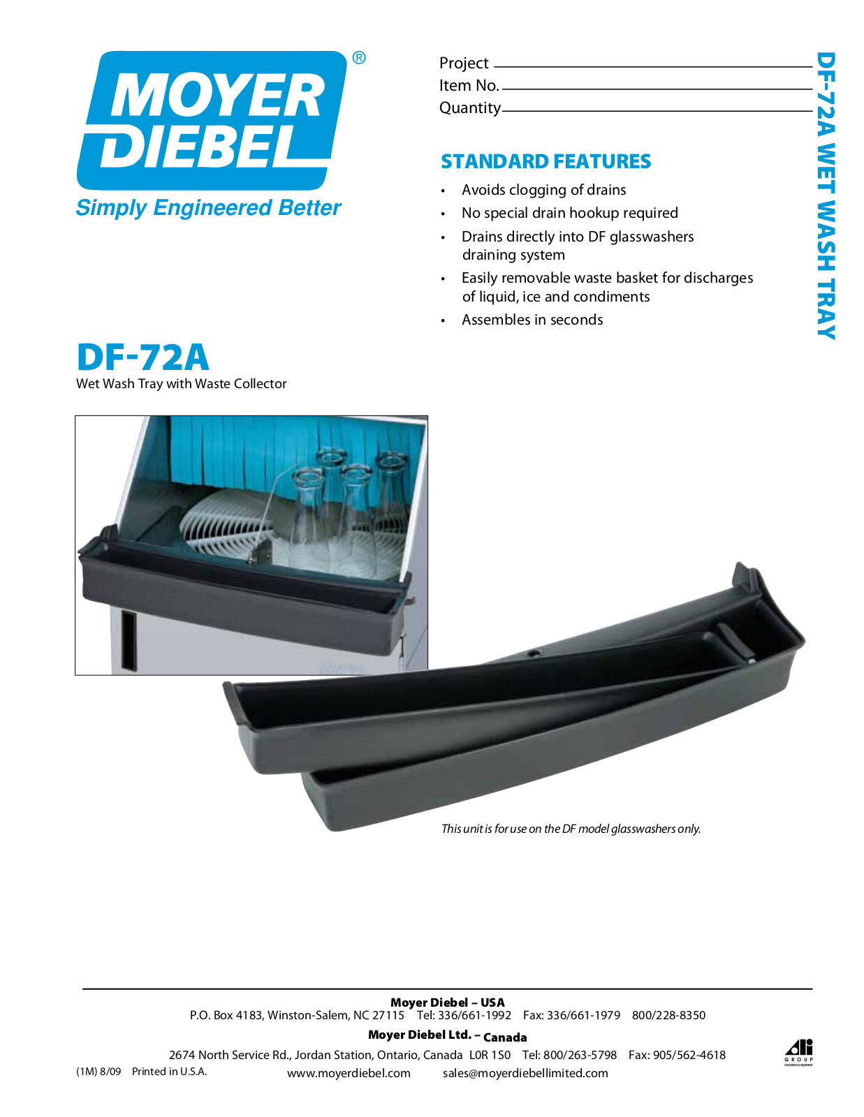 Moyer Diebel DF-72A Specifications