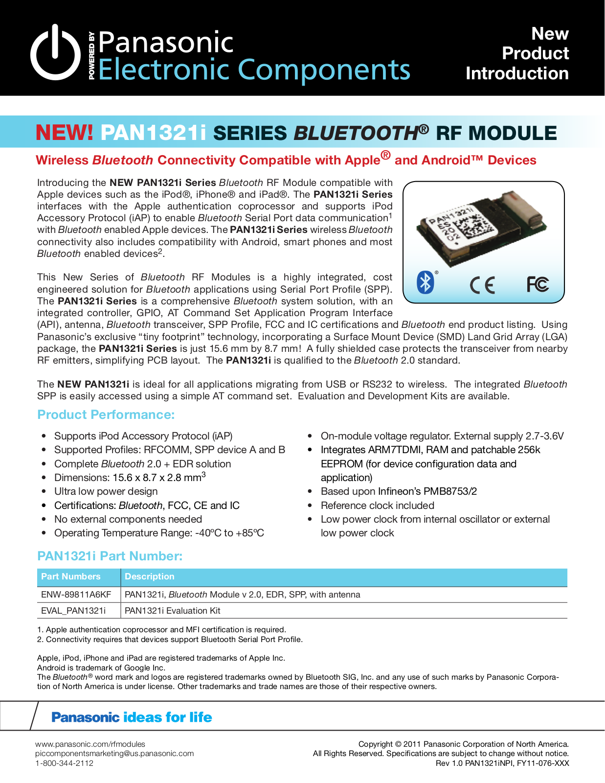 Panasonic PAN1321i User Manual