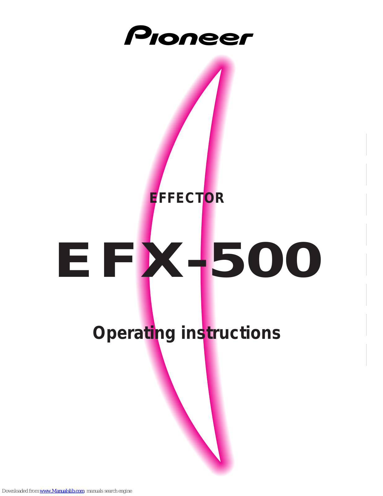 Pioneer EFX 500 - Dj Effector, EFX 500 Operating Instructions Manual