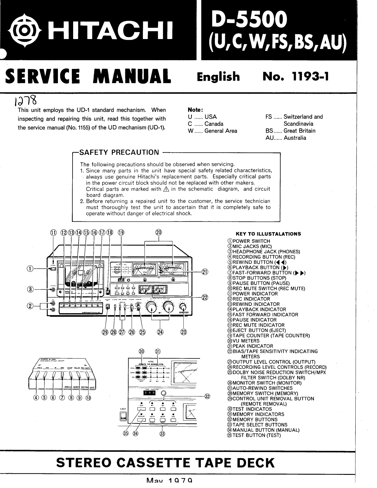 Hitachi D-5500 Service manual