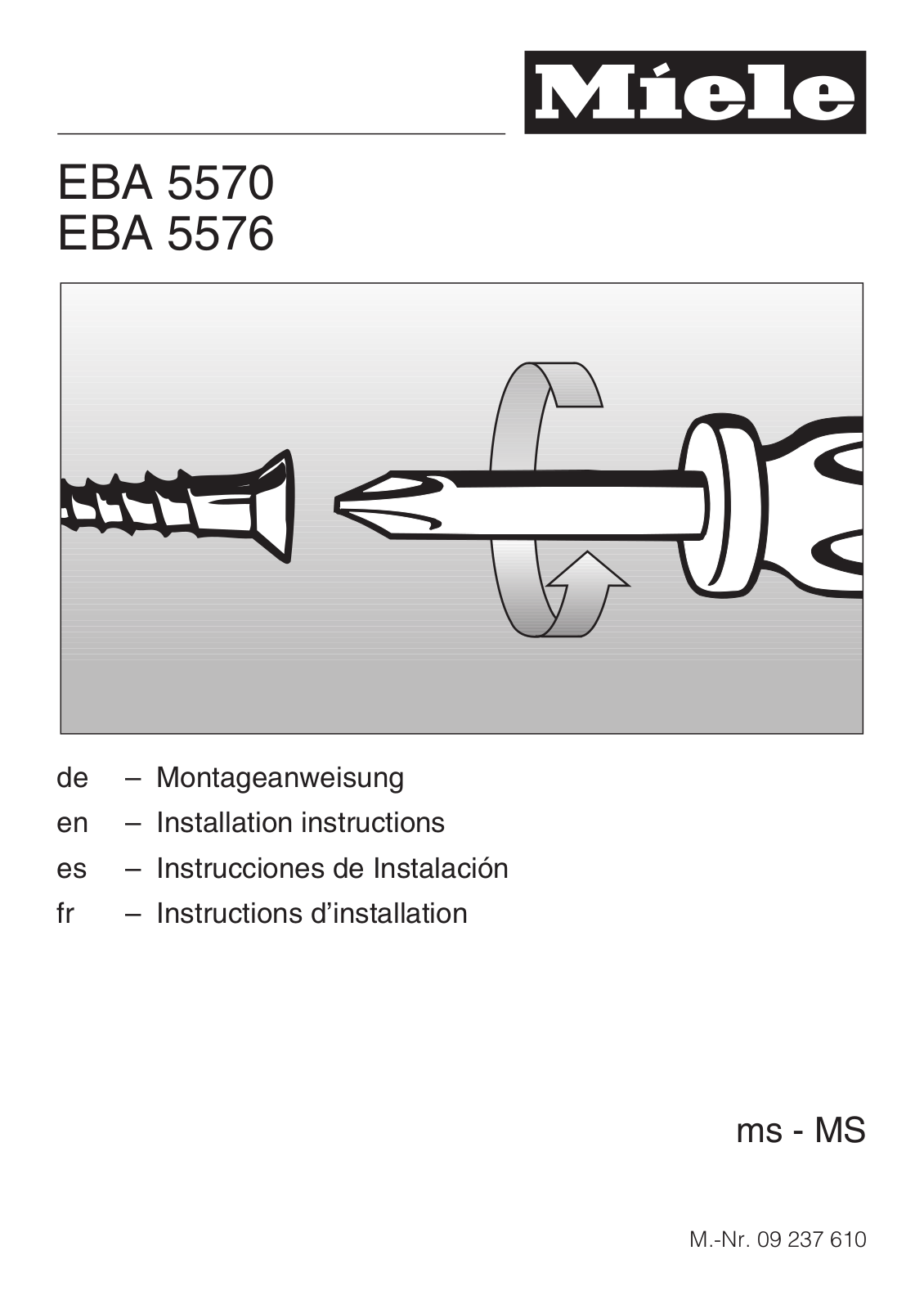 Miele EBA 5576, EBA 5570 User Manual