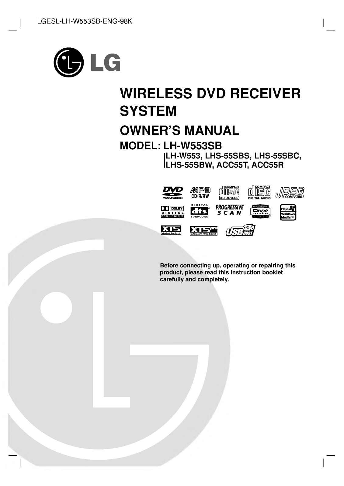 LG LH-W553SB User Manual