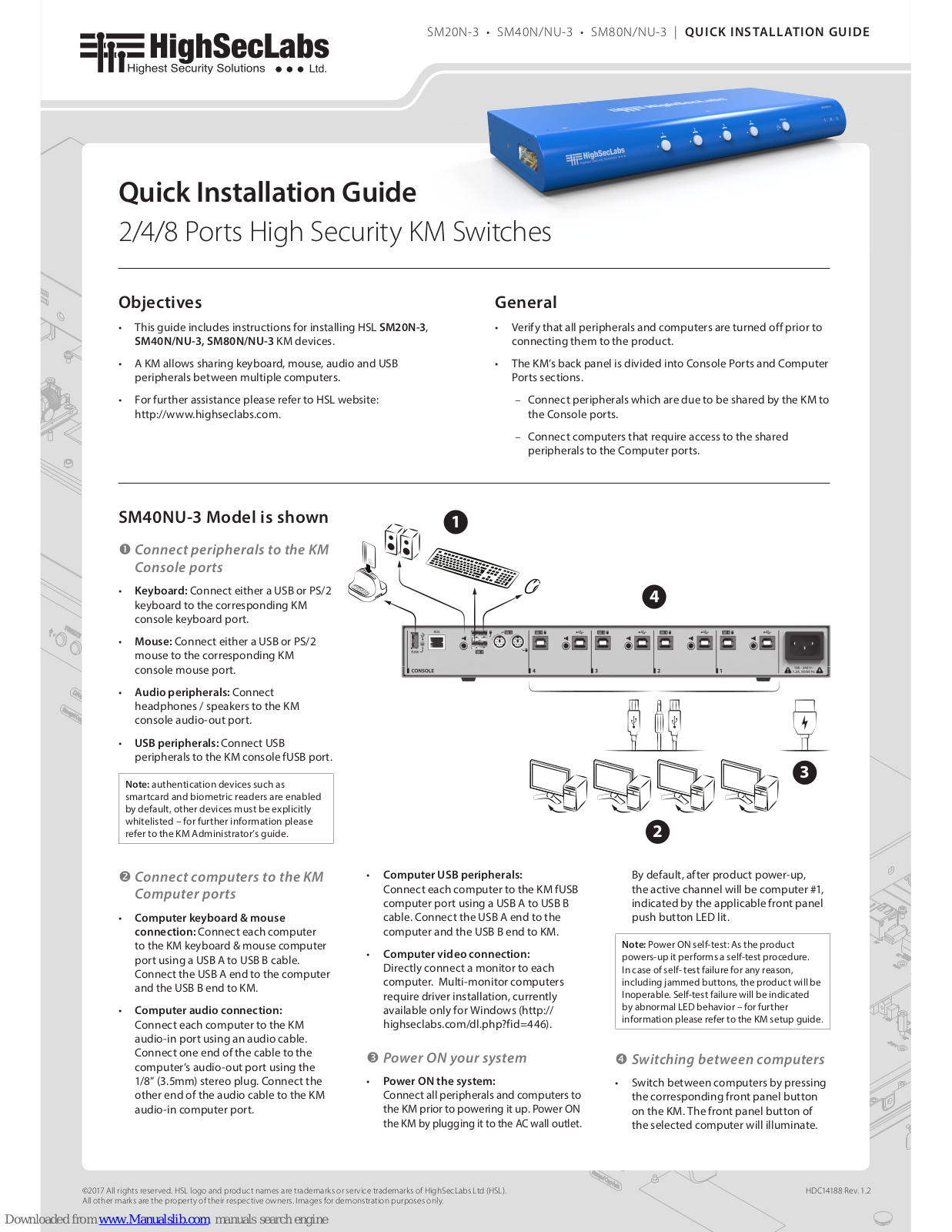 HighSecLabs SM20N-3, SM40N-3, SM80N-3, SM40NU-3, SM80NU-3 Quick Installation Manual