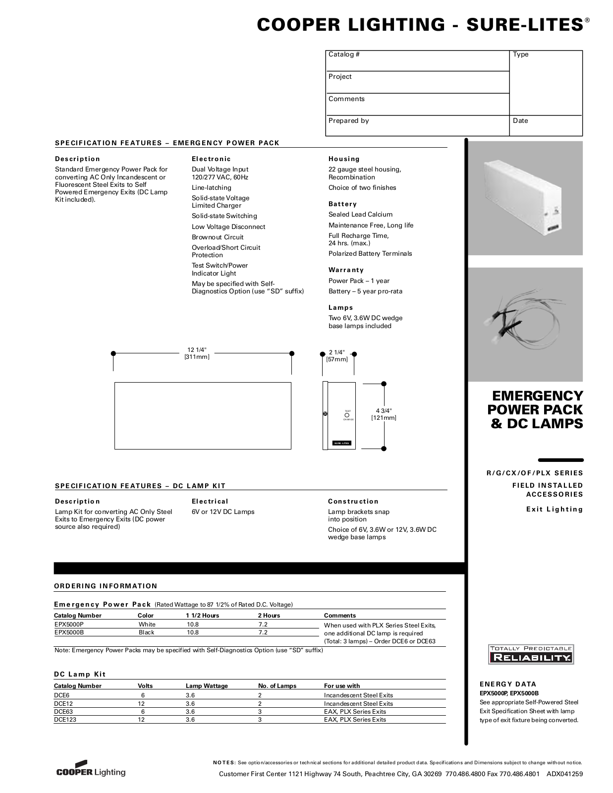 Cooper Lighting PLX, METALUX G, OF User Manual