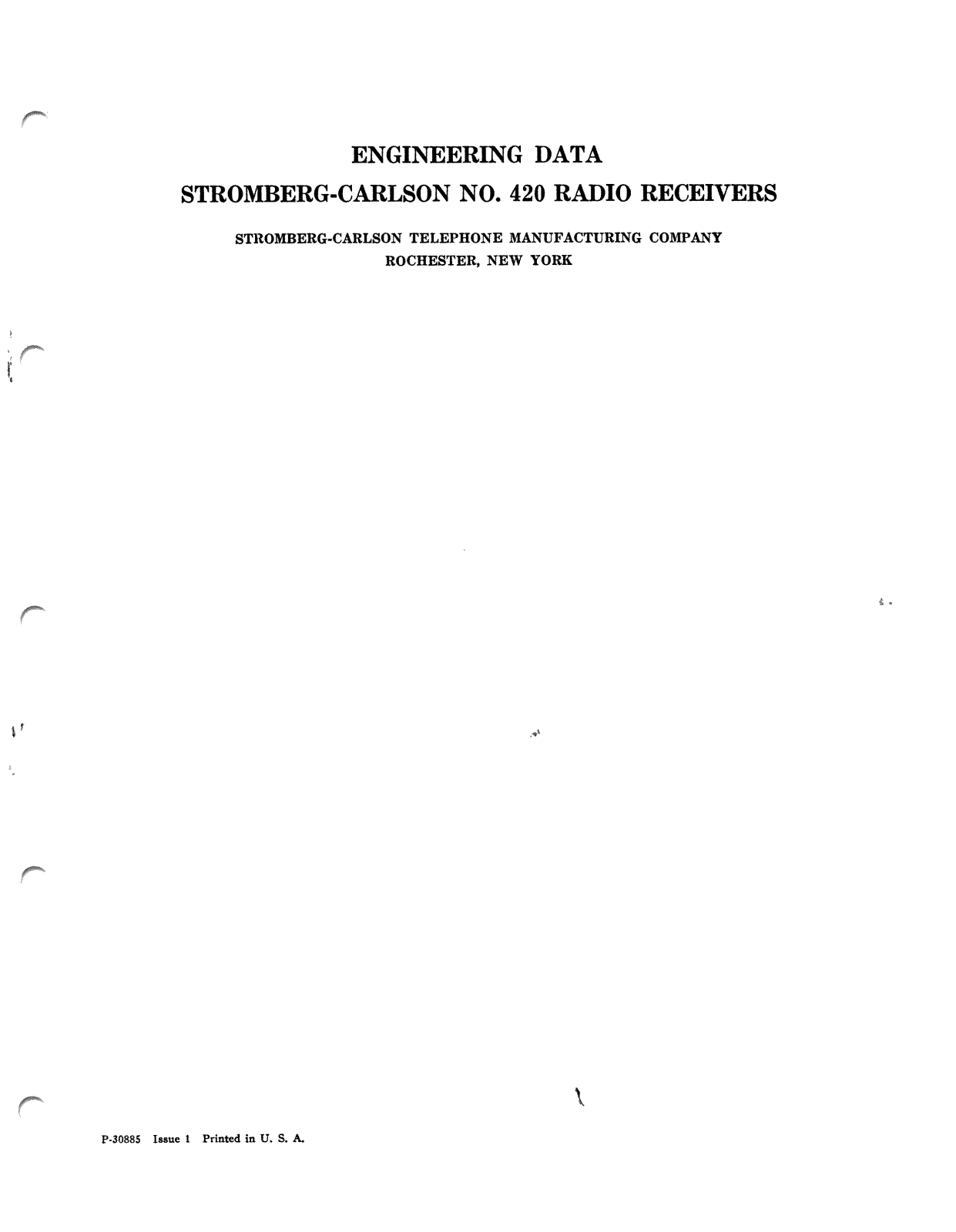 Stromberg Carlson 420 schematic